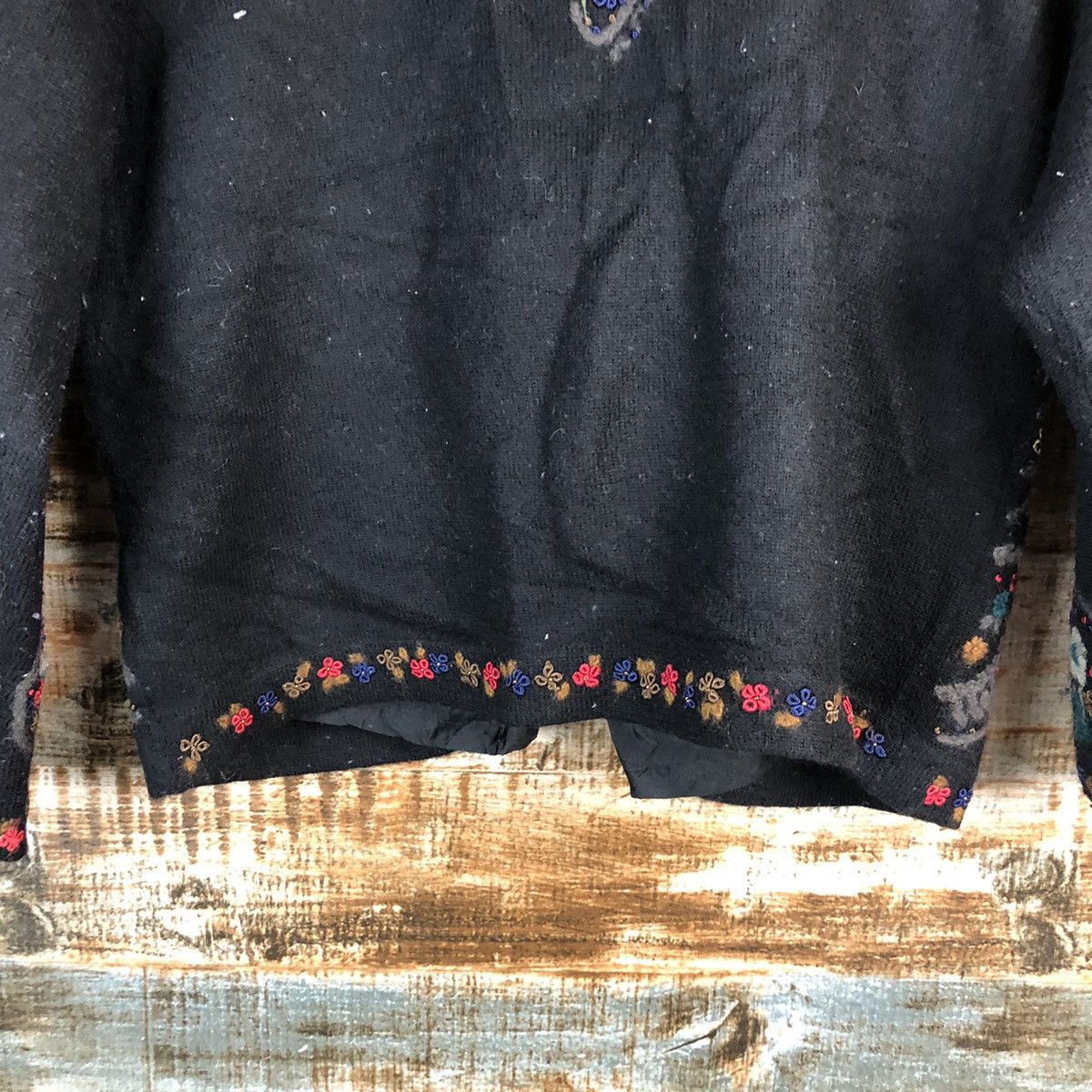 Vintage Unchipull Black Patterned knitwear Cardigans #A2326 Size S / US 4 / IT 40 - 17 Thumbnail