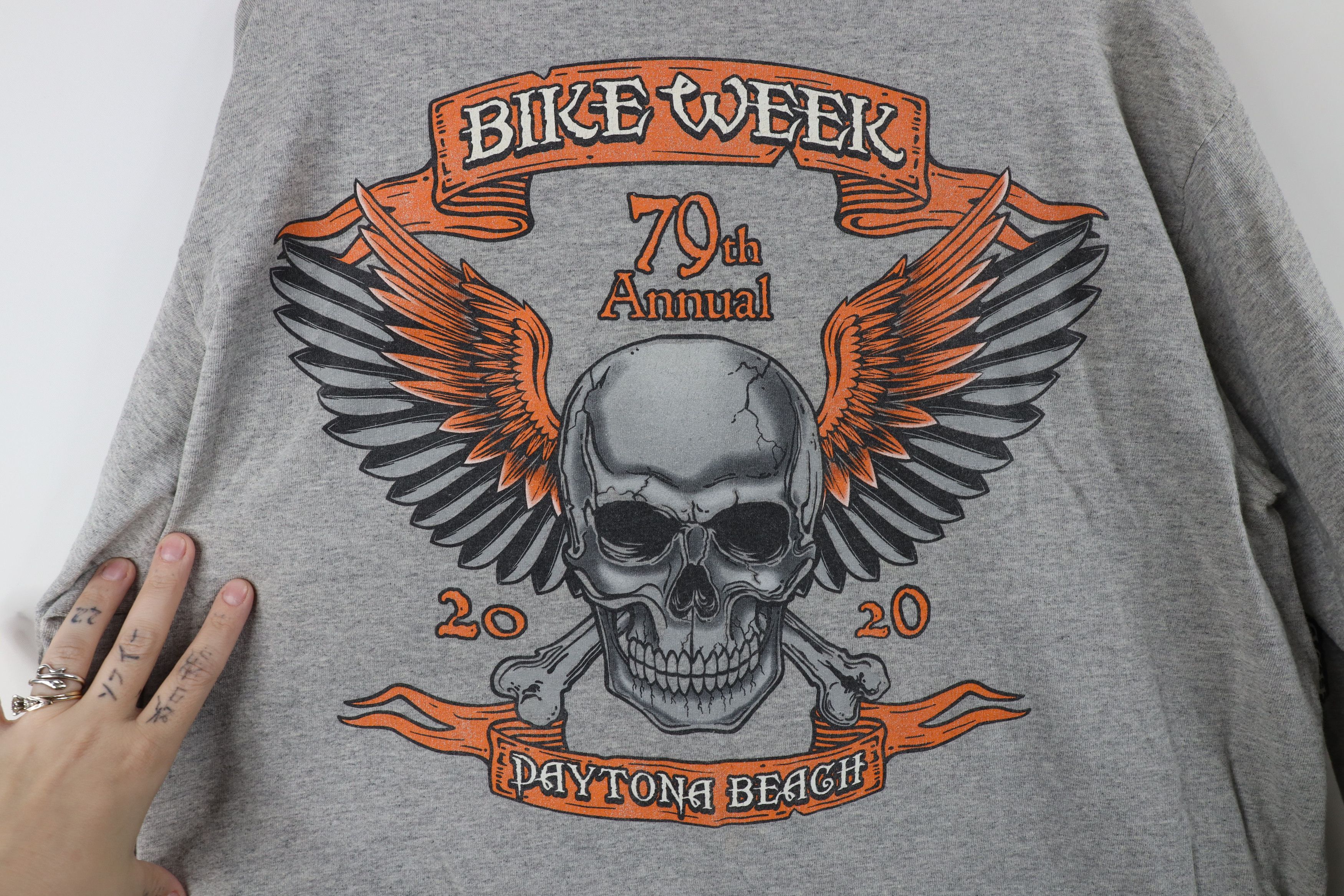 Vintage Y2K Beach Bike Week Skull Crossbones Long Sleeve Shirt Size US L / EU 52-54 / 3 - 12 Thumbnail