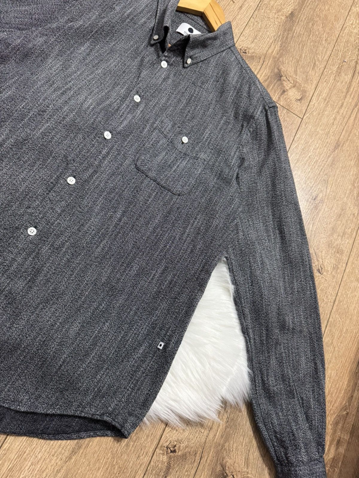 NN07 NN07 (No Nationality) Levon Herringbone Flannel Shirt Size US M / EU 48-50 / 2 - 18 Thumbnail