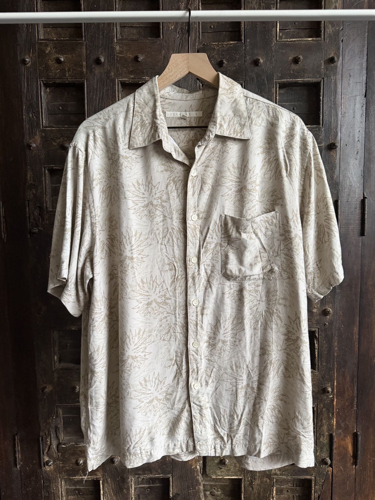 Perry Ellis Vintage Perry Ellis beige patterned short sleeve button up Size US L / EU 52-54 / 3 - 1 Thumbnail