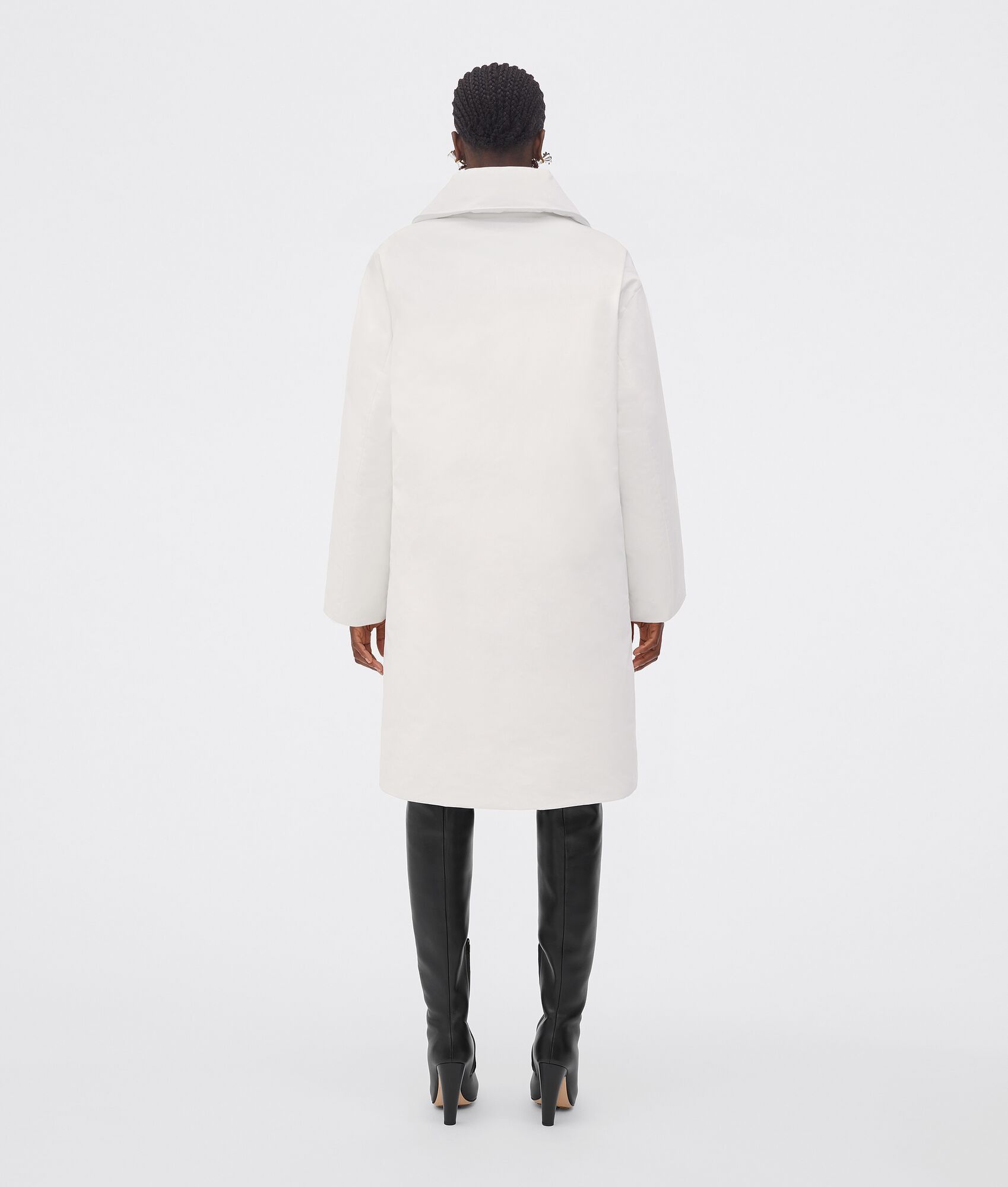 Bottega Veneta o1n1vont0225 Frosted Poplin Puffer Coat in White Size S / US 4 / IT 40 - 3 Thumbnail