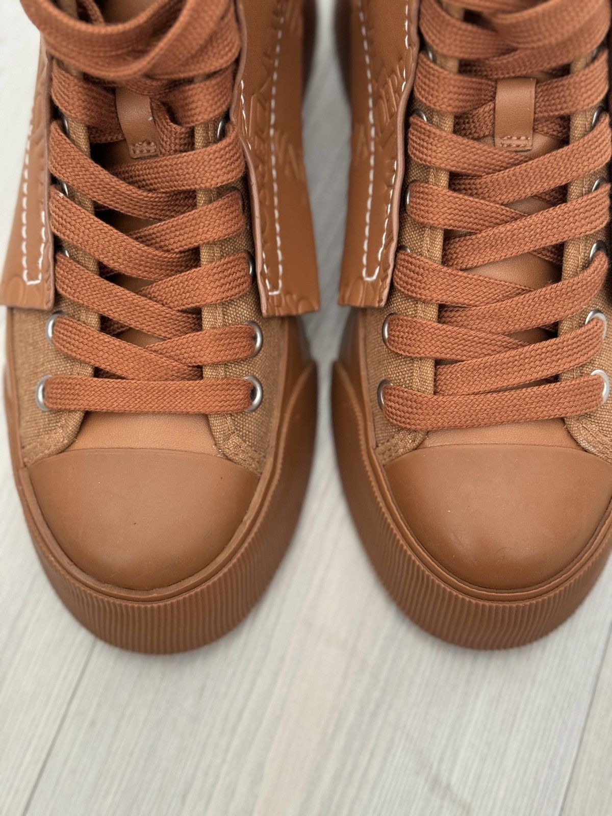 JW Anderson J.W.Anderson Layered Logo Debossed High Top Sneaker Size US 7 / IT 37 - 11 Thumbnail