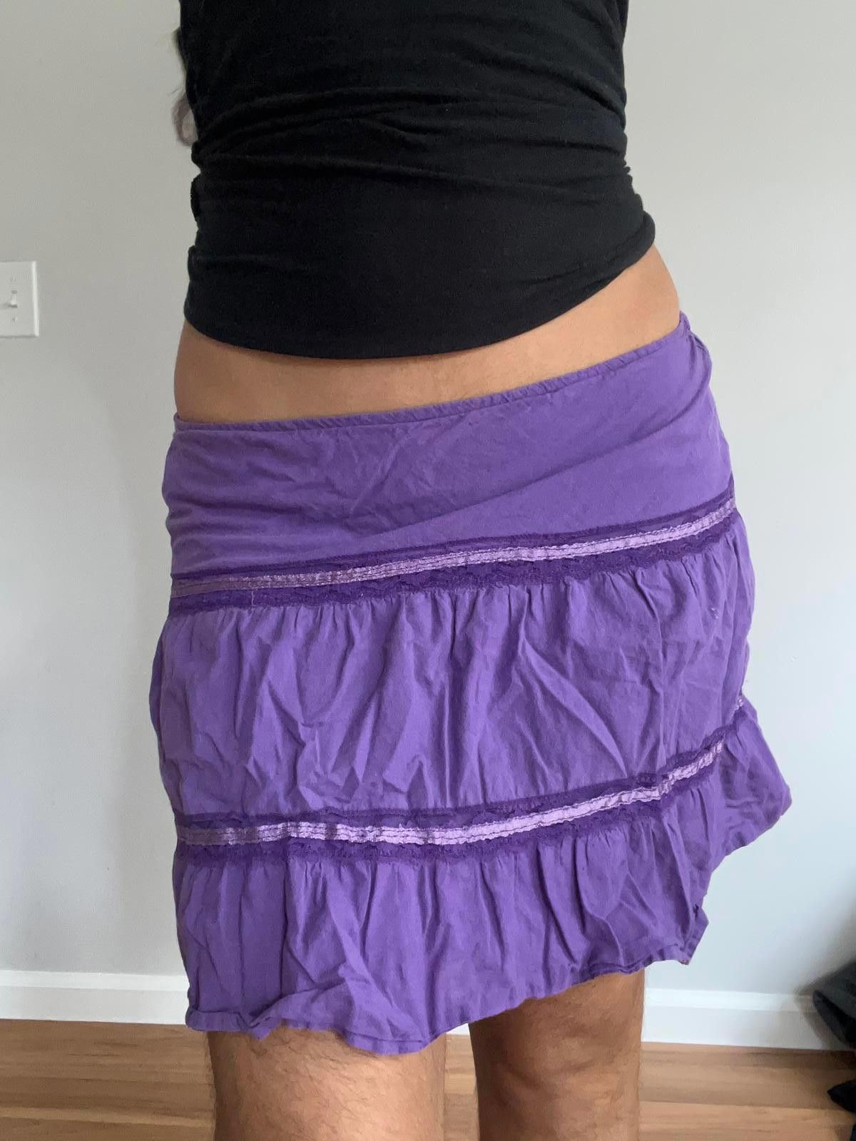 Other Women’s medium purple cotton mini skirt Size 32" / US 10 / IT 46 - 2 Thumbnail
