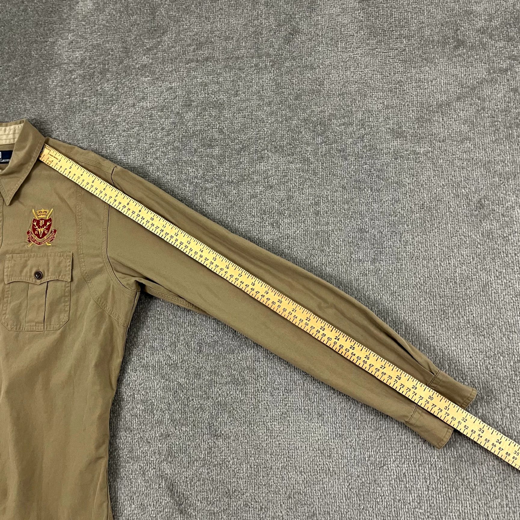 Polo Ralph Lauren POLO RALPH LAUREN Shirt Mens Medium Brown Embroidered 67th Tournament Button Up Size US M / EU 48-50 / 2 - 7 Thumbnail