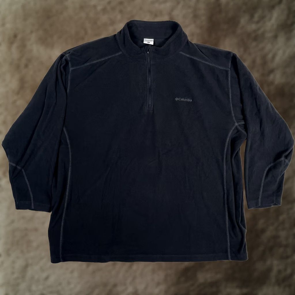 Vintage Columbia Fleece Pullover Mens Big 5X Black 1/4 Zip Long Sleeve Hiking Sweatshirt Size US XXL / EU 58 / 5 - 1 Thumbnail
