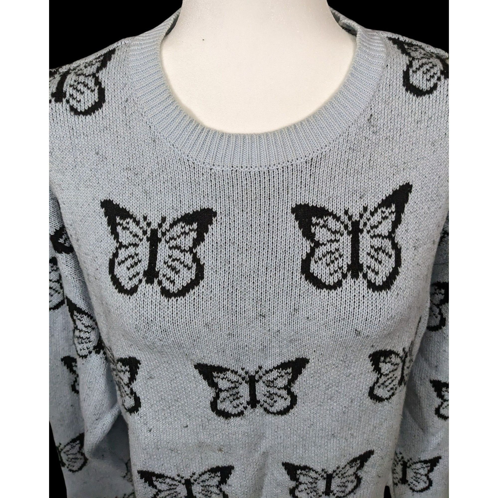 Pacsun Retro PacSun LA Hearts Butterfly Cropped Sweater Size S / US 4 / IT 40 - 4 Thumbnail