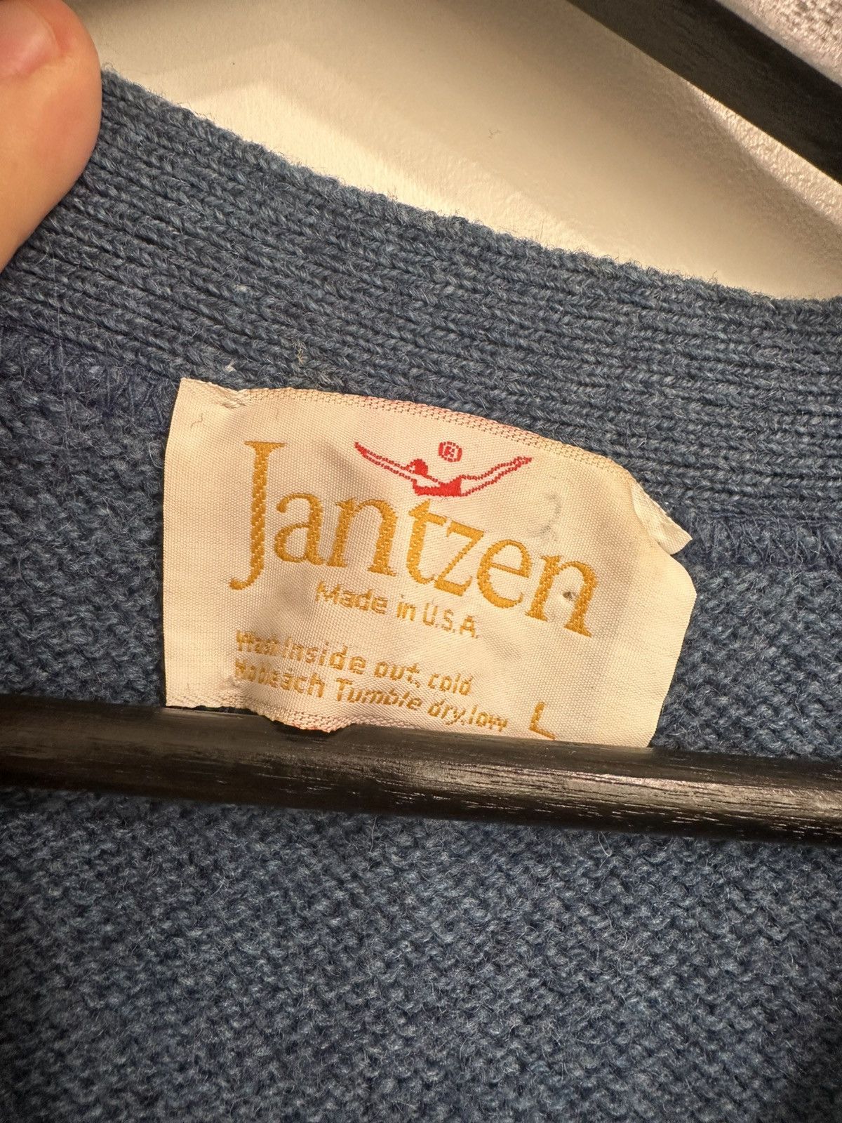 Jantzen Jantzen Made in USA Blue Cardigan Sweater Size US L / EU 52-54 / 3 - 5 Thumbnail