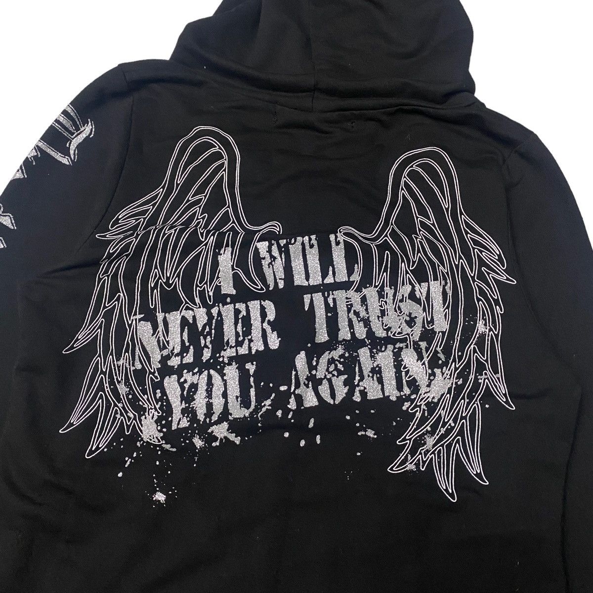 Hysteric Glamour × Japanese Brand × Vintage 2000's Dig Deep Tribal Poem Wings Hoodie Size US XS / EU 42 / 0 - 3 Thumbnail