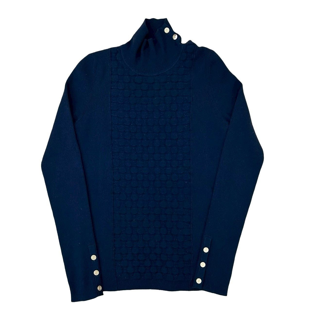 Chanel Chanel Chanel High Neck Wool Polyester Knit Top Textile Tops P38861K02706 DUTY FREE for USA Size ONE SIZE - 1 Thumbnail