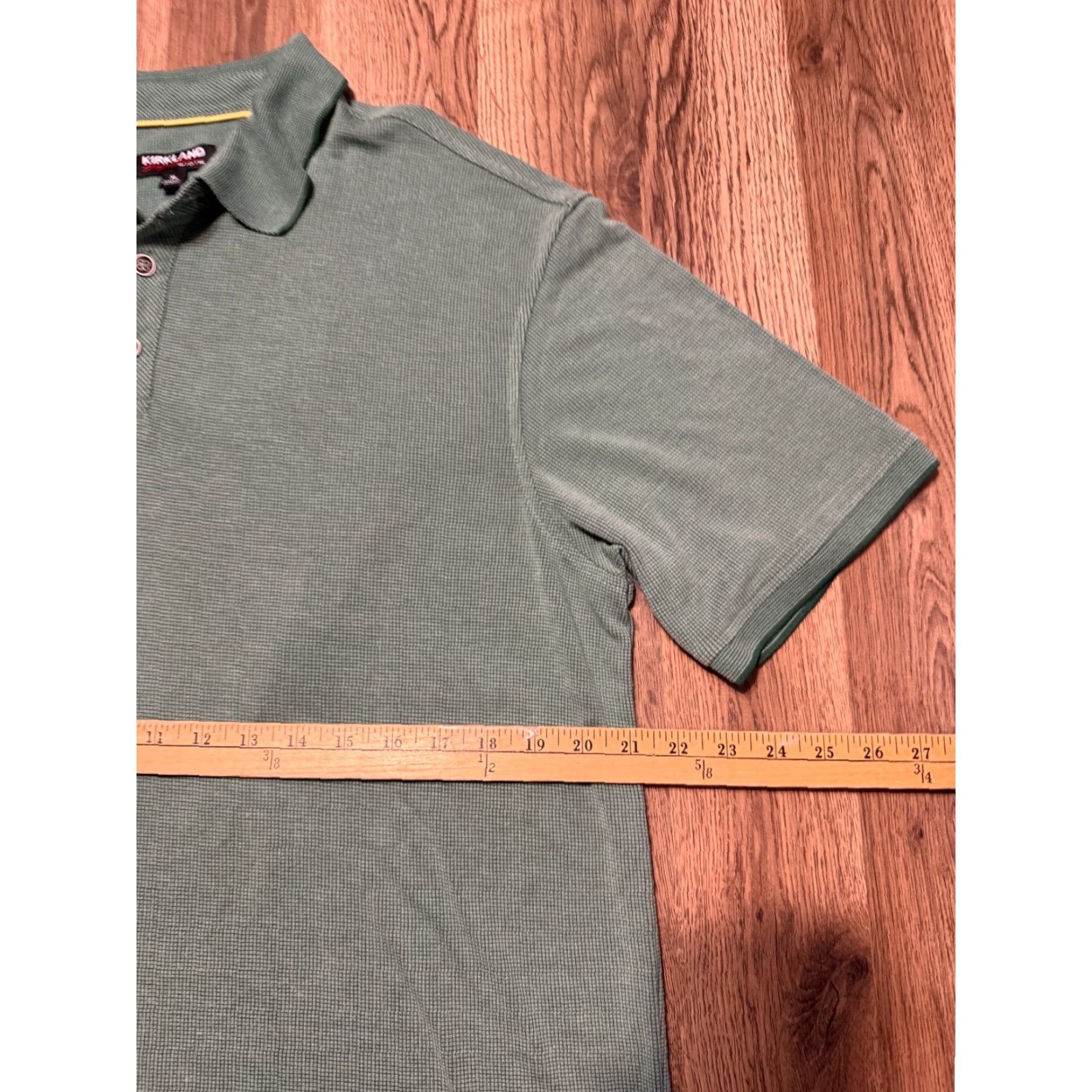 Vintage Kirkland Signature Shirt Polo Men's XL Short Sleeve Green White Collar Stretch Regular Casual Golf Modern Classic Size US XL / EU 56 / 4 - 6 Thumbnail