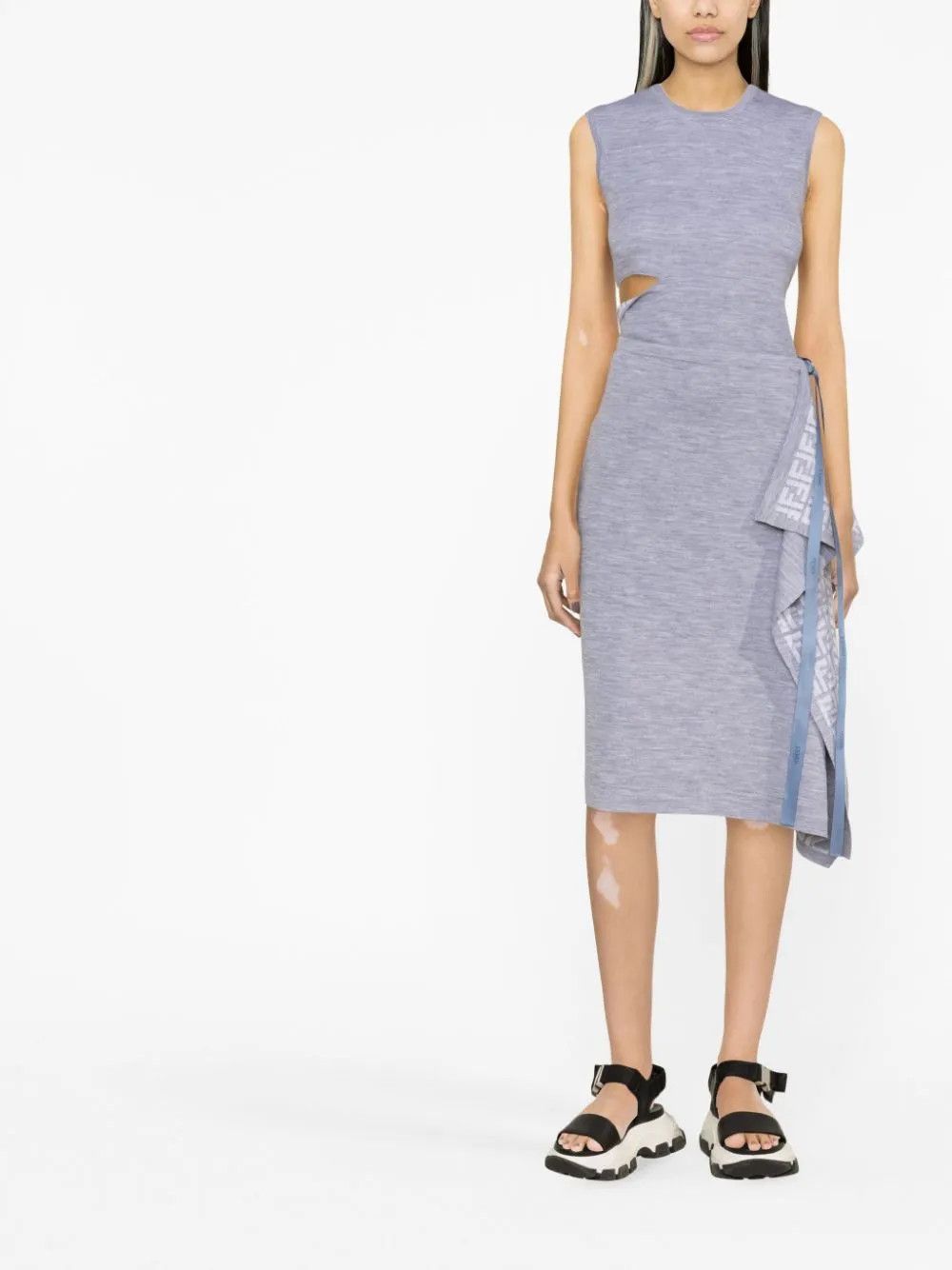 Fendi o1y0925 Midi Skirt in Gray Size 30" / US 8 / IT 44 - 3 Thumbnail