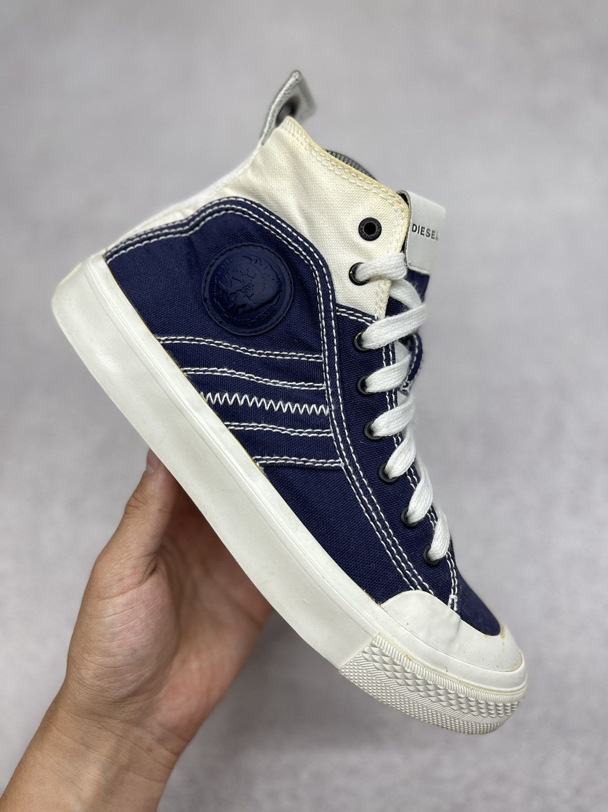 Diesel Mens Diesel Astico Mid Lace Sneaker Navy/White Y2K Size US 7.5 / EU 40-41 - 1 Thumbnail