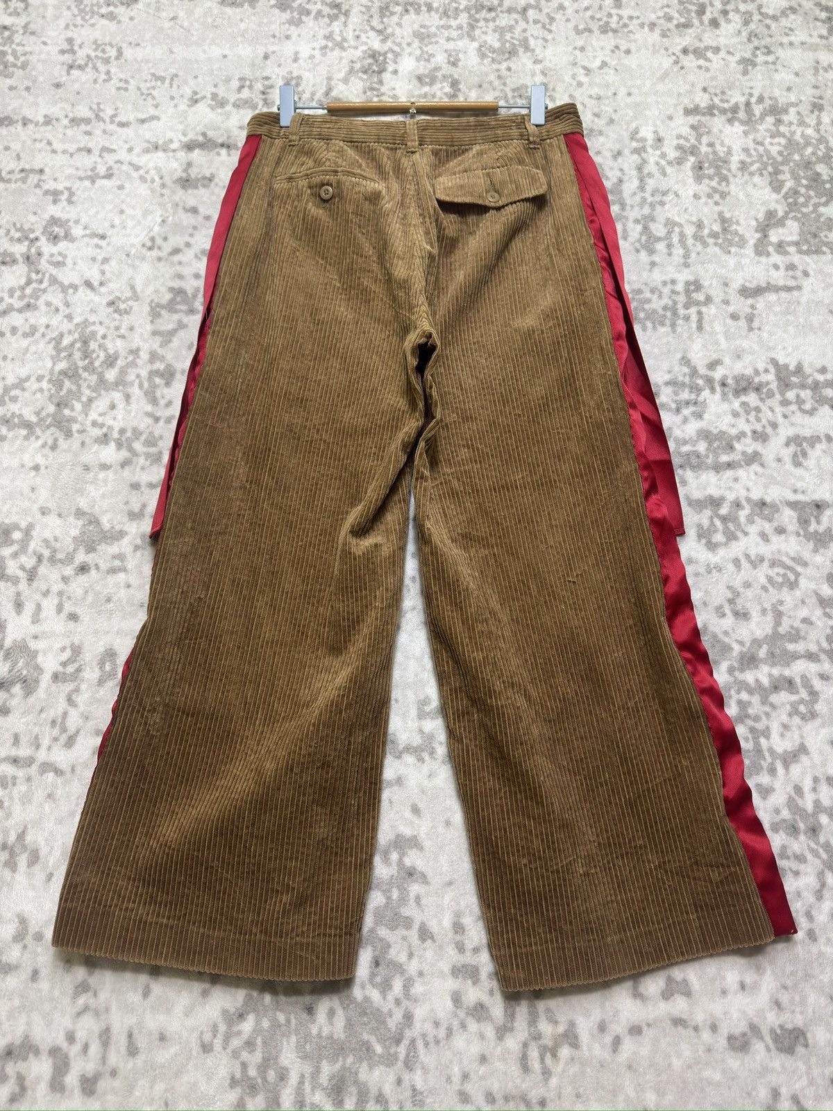 GU GU x Undercover FW21 Corduroy Pleated Ribbon Wide-Leg Pants Size US 31 - 2 Thumbnail