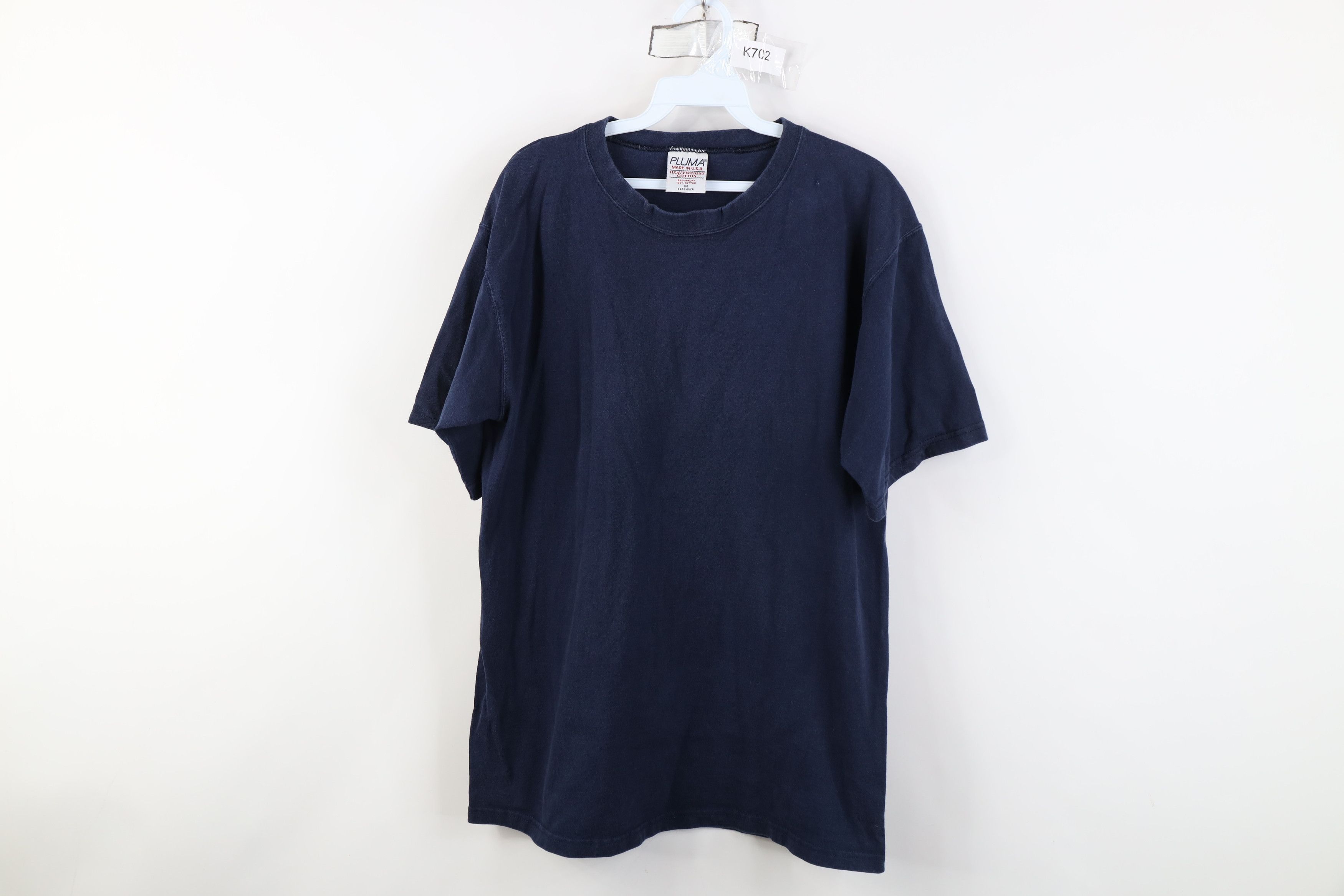 Vintage Vintage 90s Streetwear Heavy Blank Cotton T-Shirt Blue USA Size US M / EU 48-50 / 2 - 1 Thumbnail