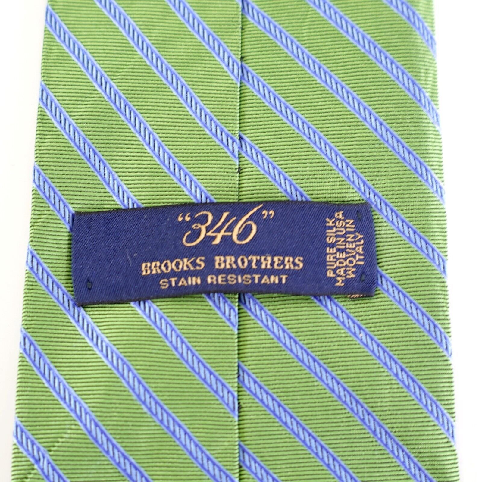 Brooks Brothers Brooks Brothers 346 Stain Resistant Green Blue Striped Woven Size ONE SIZE - 3 Thumbnail