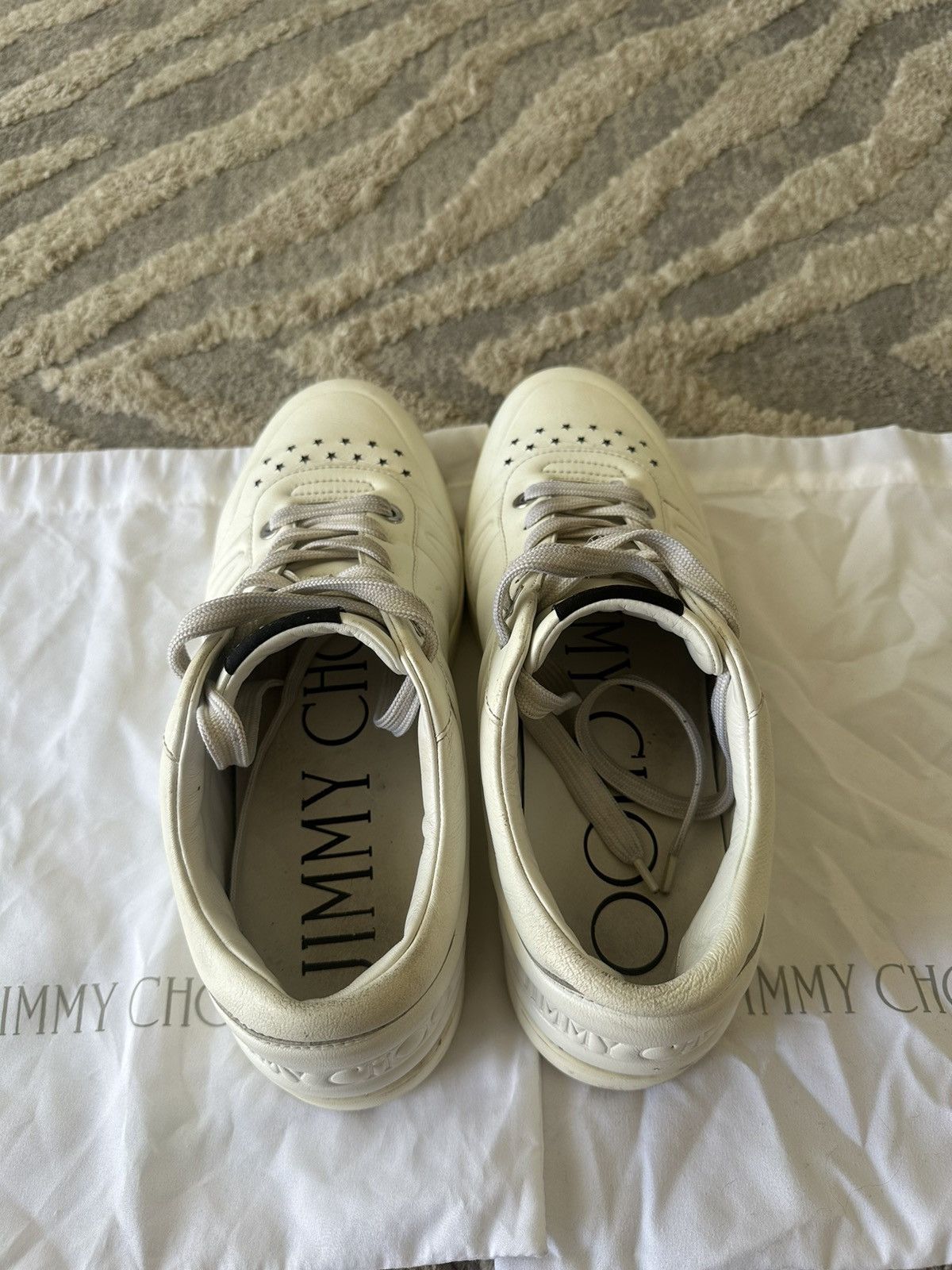 Jimmy Choo Jimmy Choo Men’s Hawaii Sneakers (White) Sz 10.5 US 43.5 EU Size US 10.5 / EU 43-44 - 2 Thumbnail