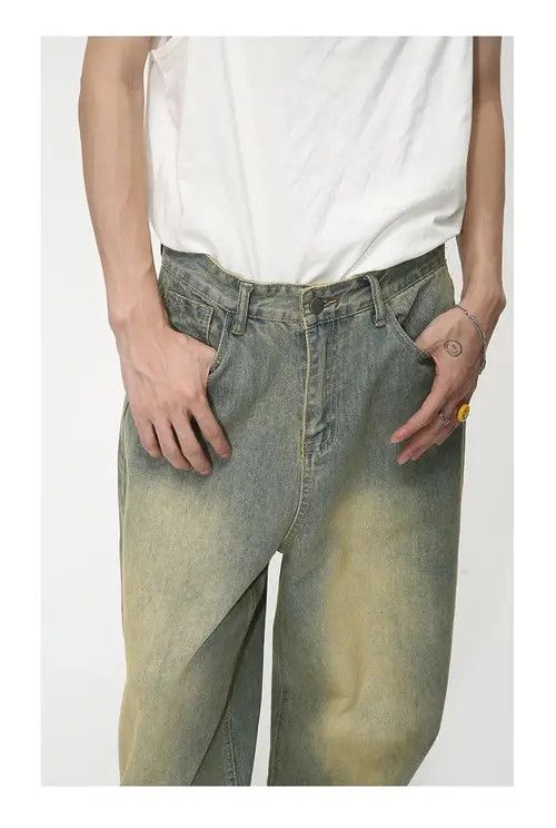 VIBE Wide Leg Jeans Men Baggy Pants Gradient y2k distressed Size US 32 / EU 48 - 6 Thumbnail