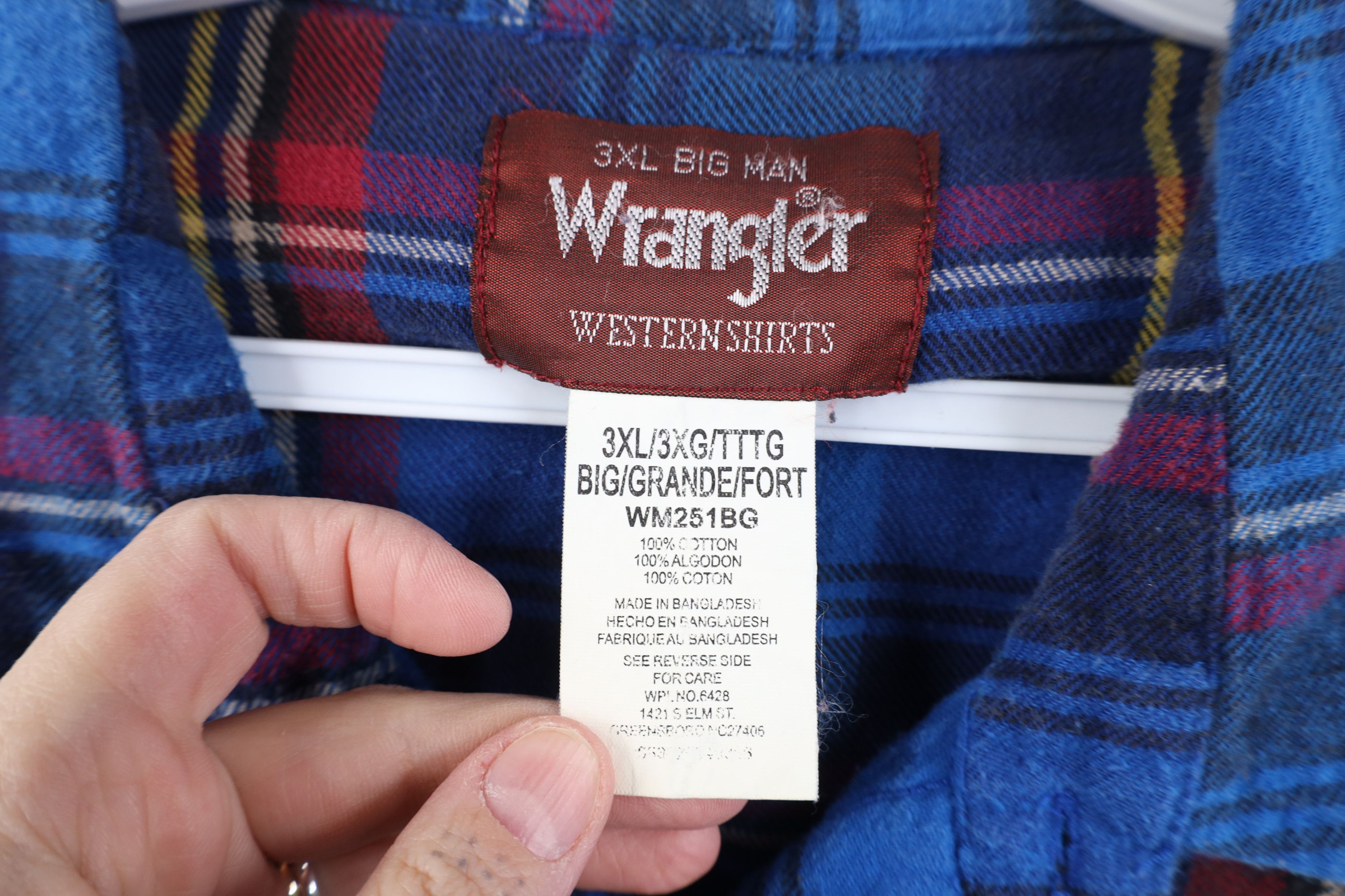 Wrangler Vintage 90s Wrangler Cowboy Flannel Snap Button Shirt Size US XXL / EU 58 / 5 - 5 Thumbnail