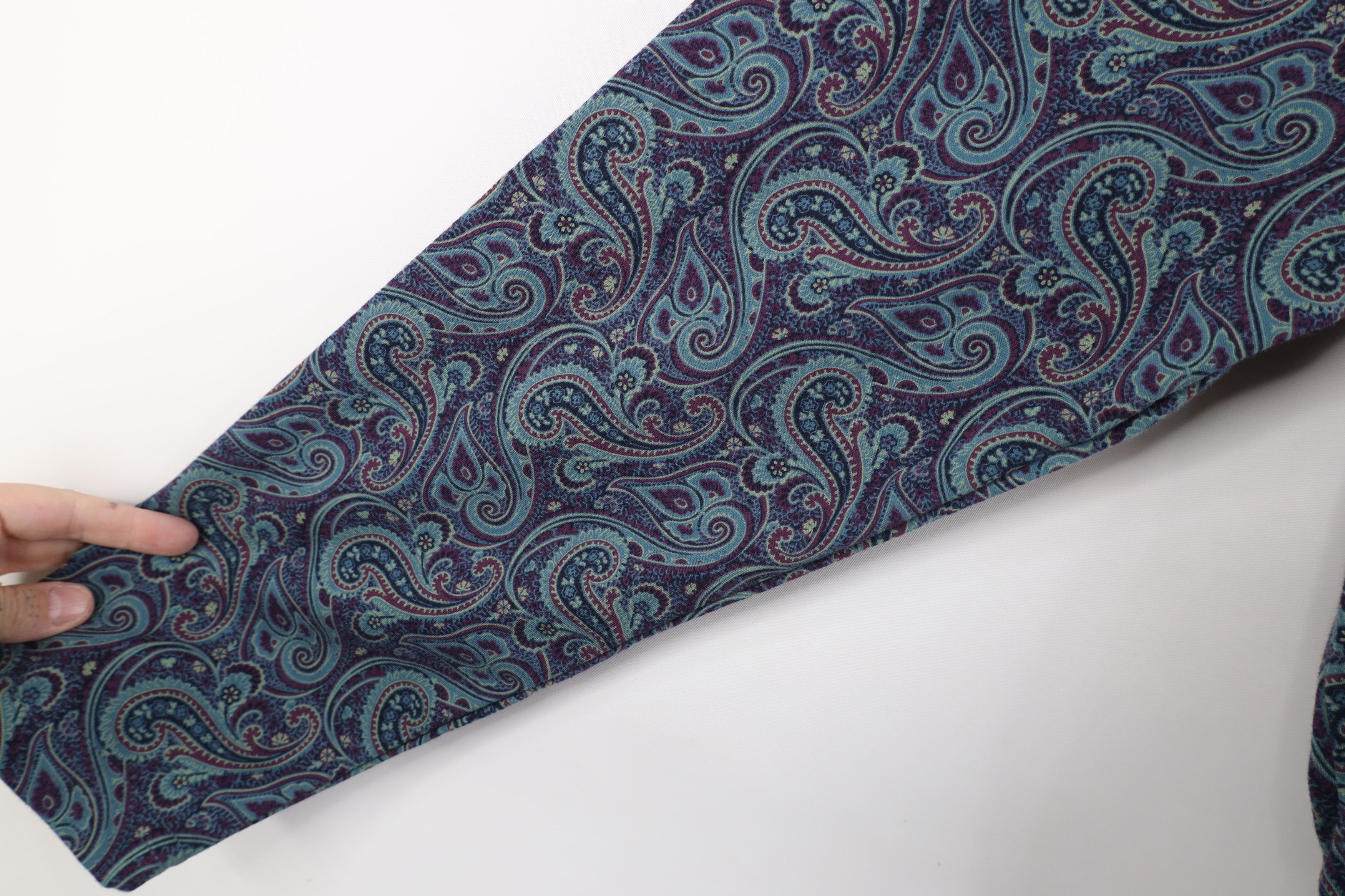 Lands' End Vintage 90s Lands End Paisley Long Sleeve Turtleneck T-Shirt Size XL / US 12-14 / IT 48-50 - 4 Thumbnail