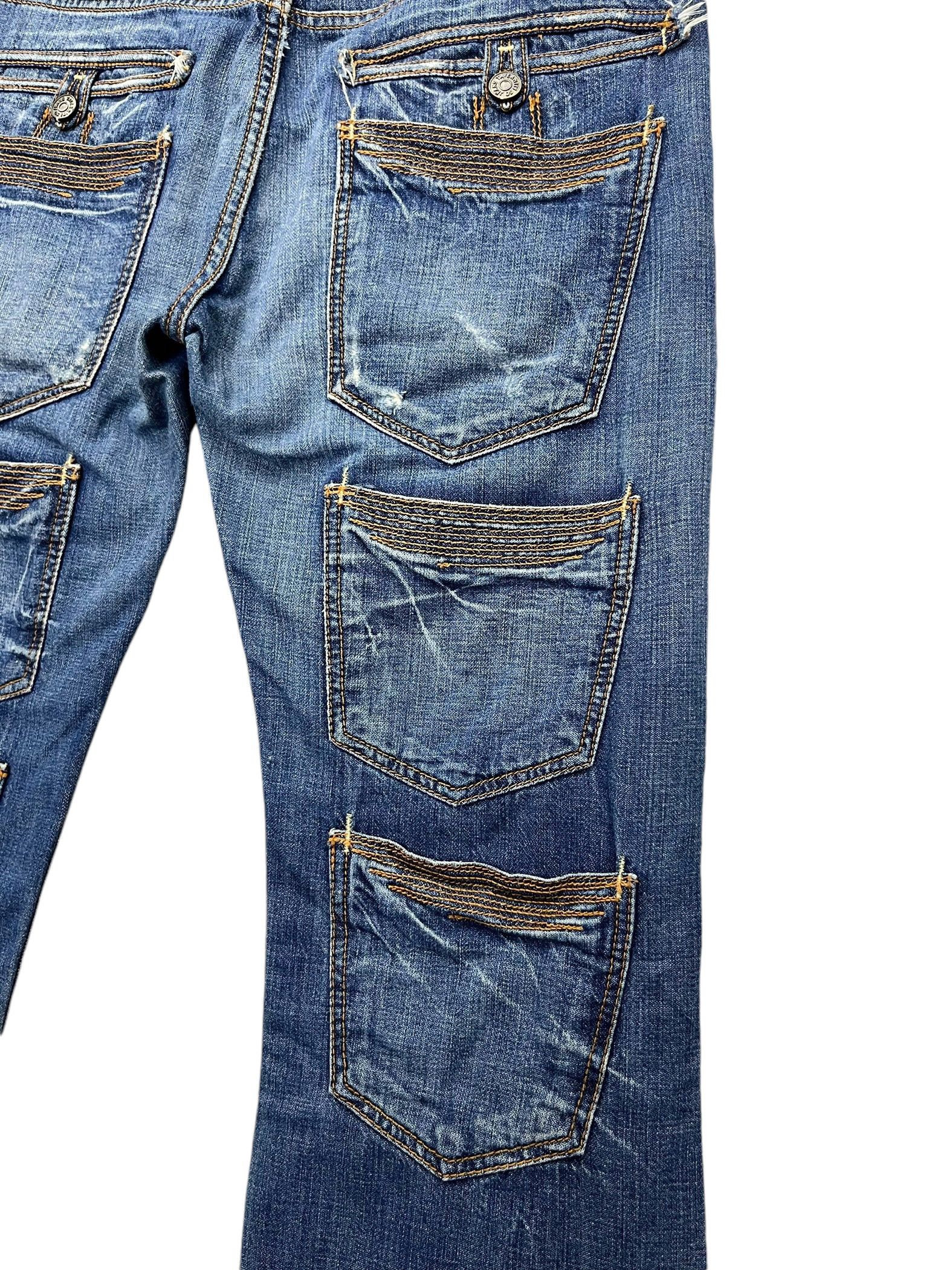 Taverniti 💥SICK🔥Vtg TAVERNITI Designer Multipocket Distressed FLARE Size US 31 - 8 Thumbnail