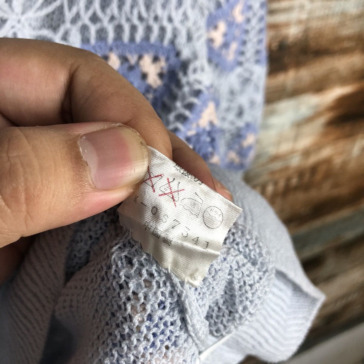 Homespun Knitwear × Japanese Brand Royal Ciny crochet meshnet vintage Blue Knitwear #A1374 Size M / US 6-8 / IT 42-44 - 11 Thumbnail