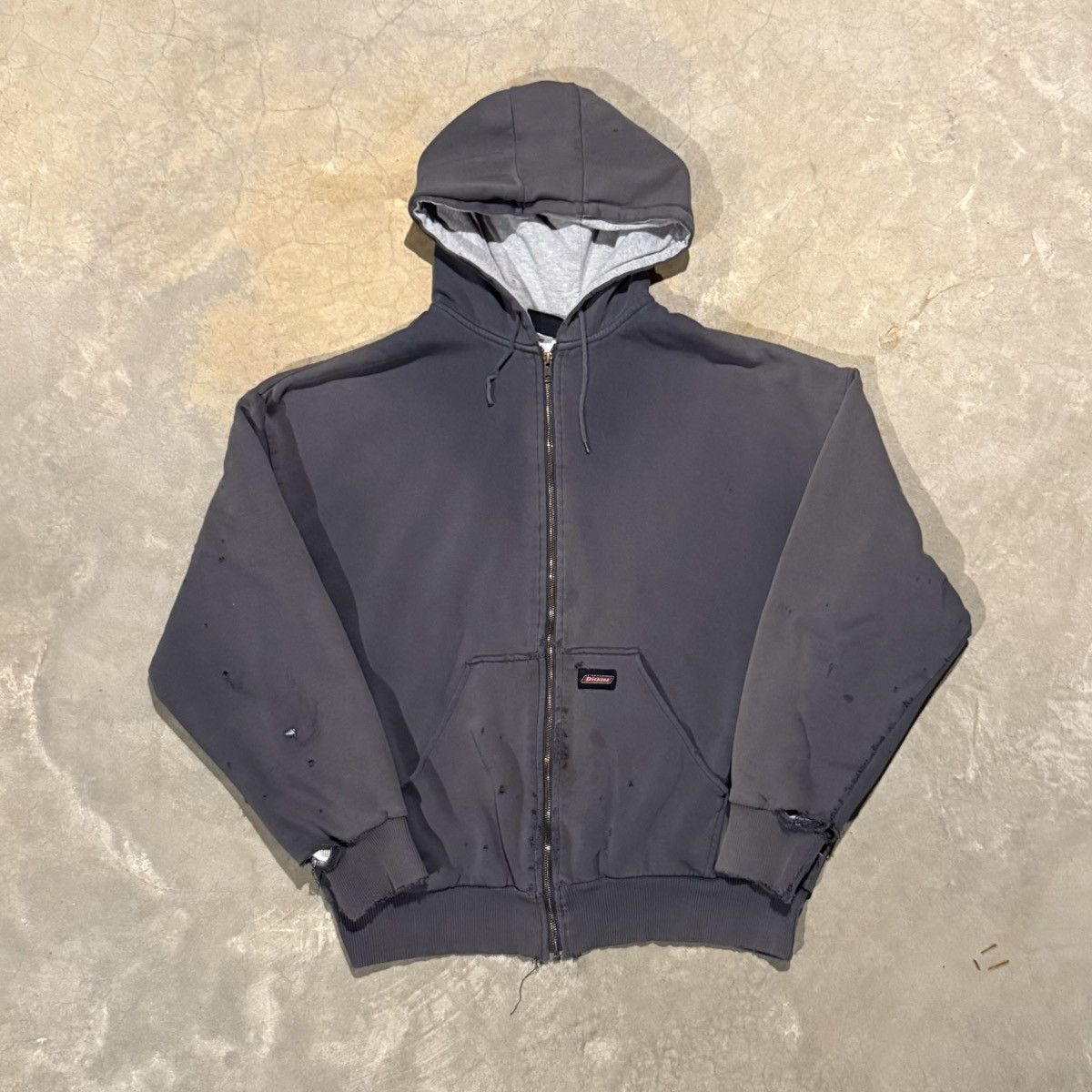 2000s Dickies Thrashed Faded Thermal Line Hoodie ERD Grunge