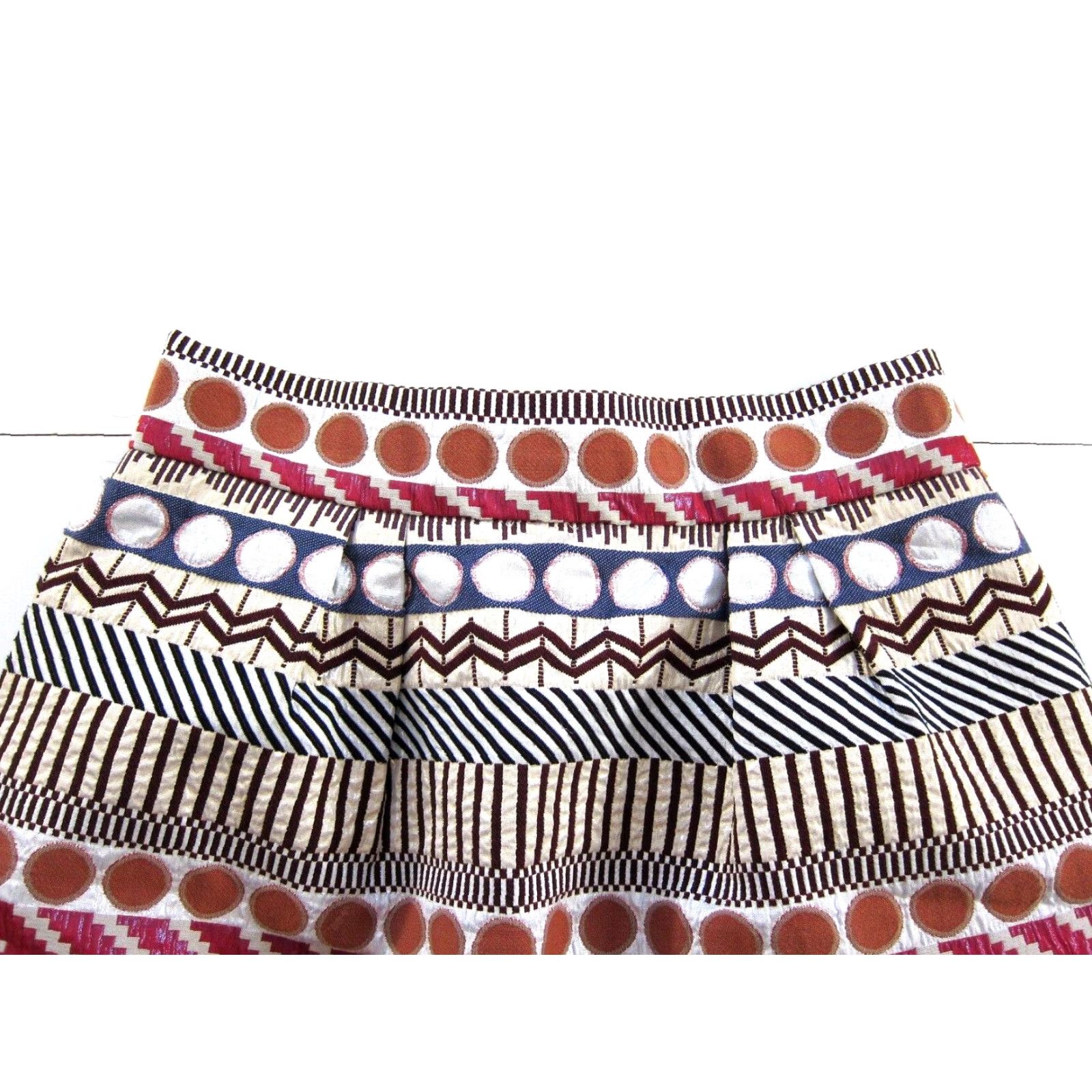 Nomad Nomad Morgan Carpenter Anthropologie Metallic Pink Geo Mini Skirt Women 6 with Pockets Size 28" / US 6 / IT 42 - 3 Thumbnail