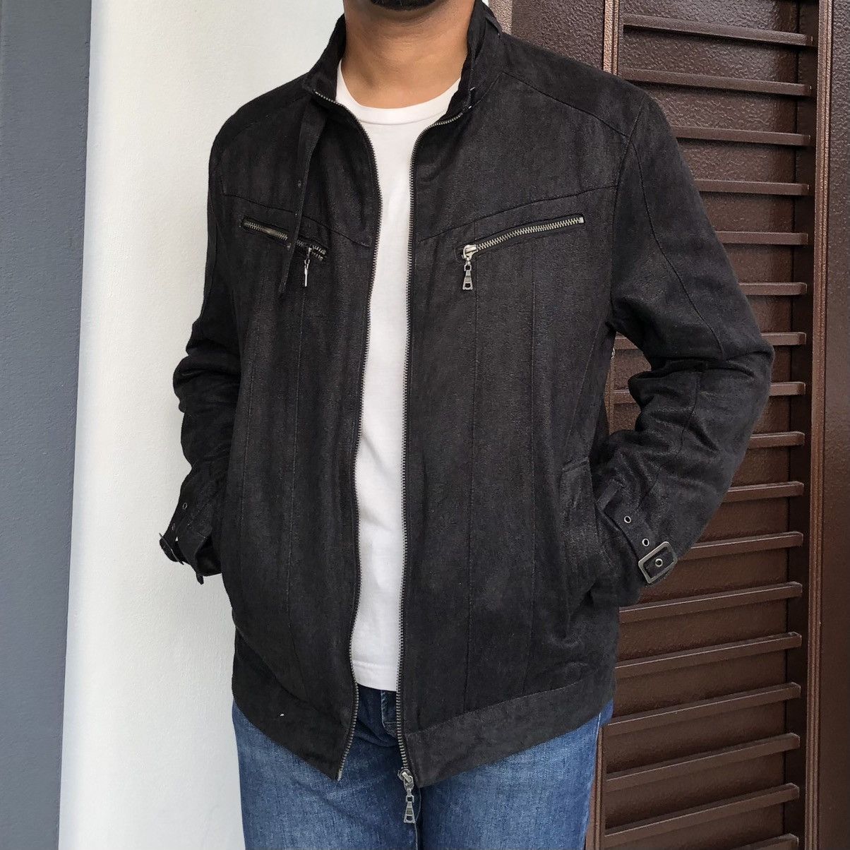 Japanese Brand Louis Chavlon Black Faux Suede Jacket Size US M / EU 48-50 / 2 - 4 Thumbnail