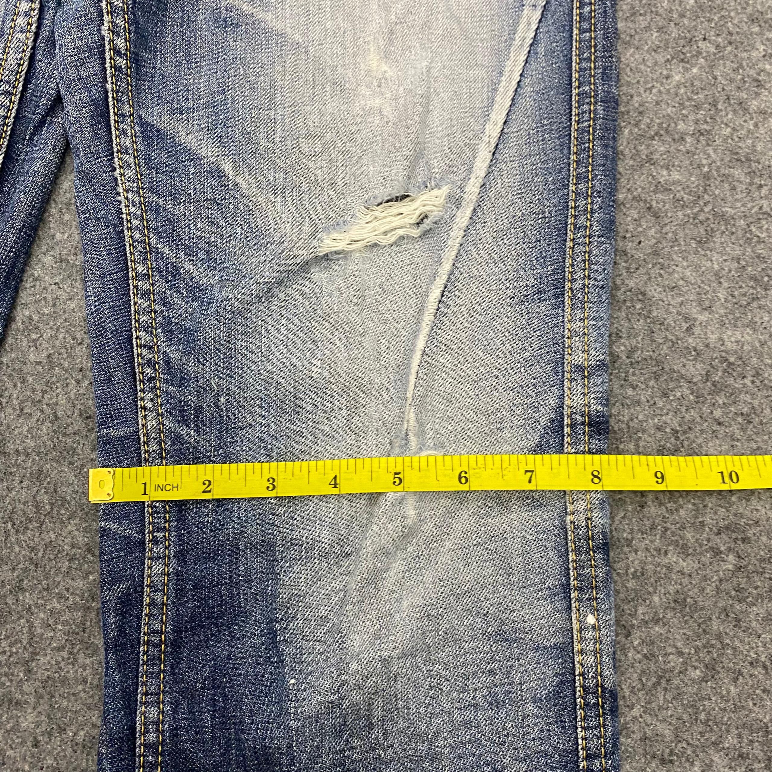 If Six Was Nine 💥Best Offer💥Vintage Blue Way Distressed Denim Size US 35 - 6 Thumbnail