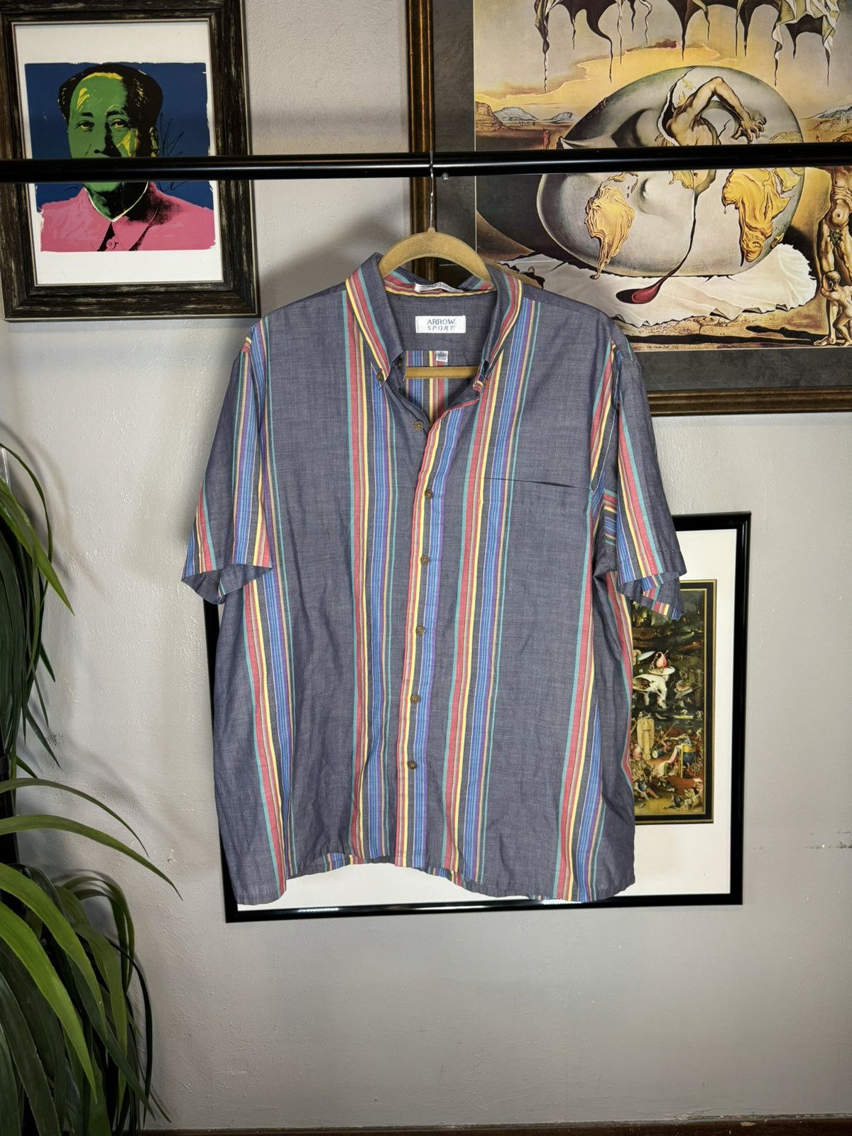 Vintage Vintage striped button up shirt Size US XL / EU 56 / 4 - 1 Thumbnail