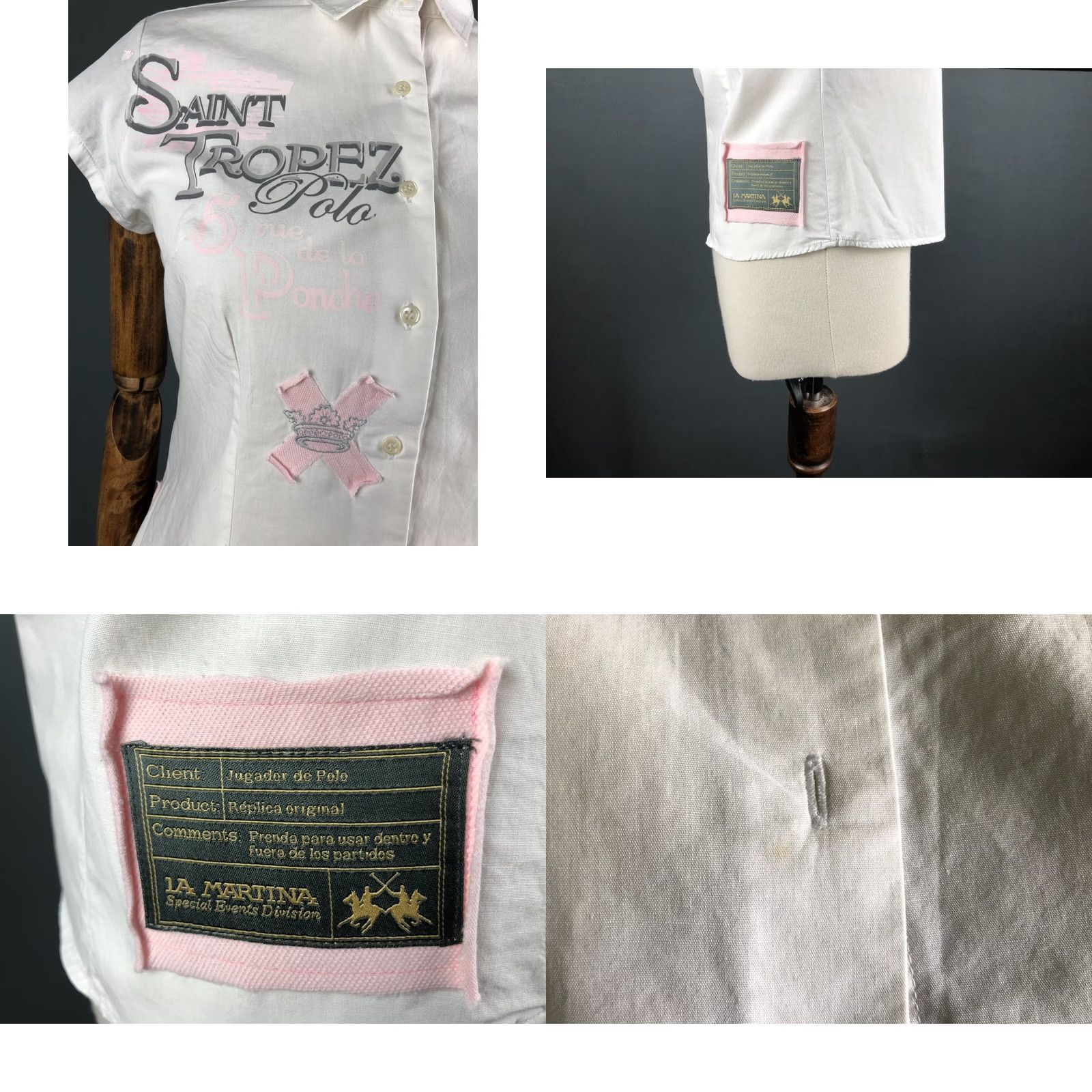 La Martina LA MARTINA Women's Blouse Shirt White Cotton Short Sleeve Size 3 Size XS / US 0-2 / IT 36-38 - 8 Thumbnail
