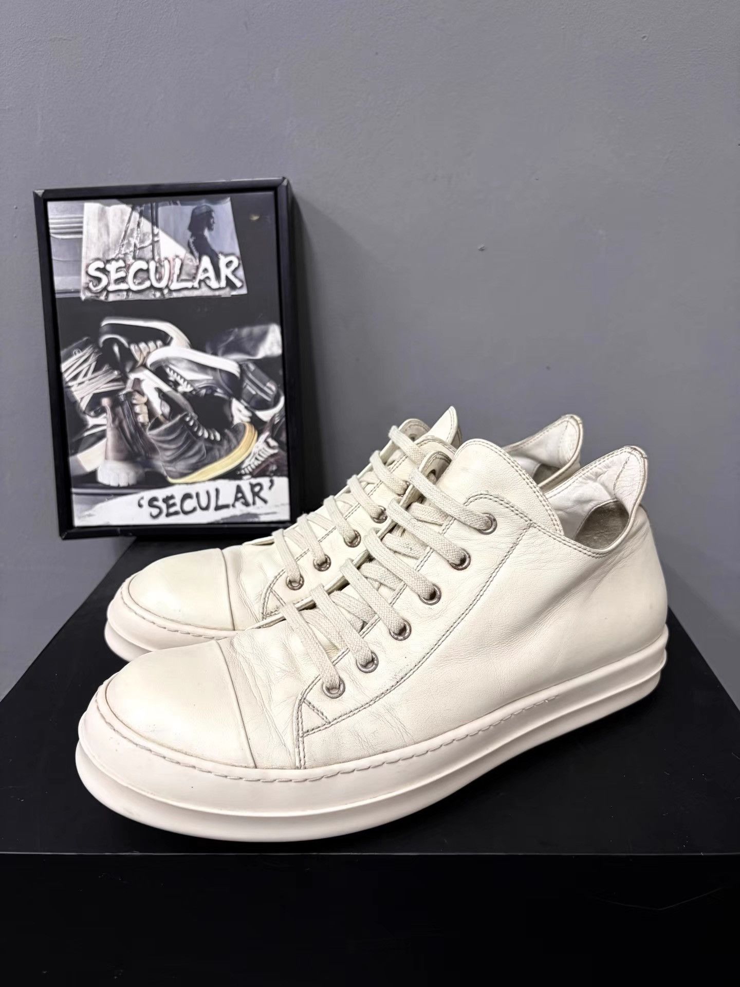 Rick Owens Rick Owens Mainline Milk White Low Sneakers K34 Size US 10.5 / EU 43-44 - 1 Thumbnail