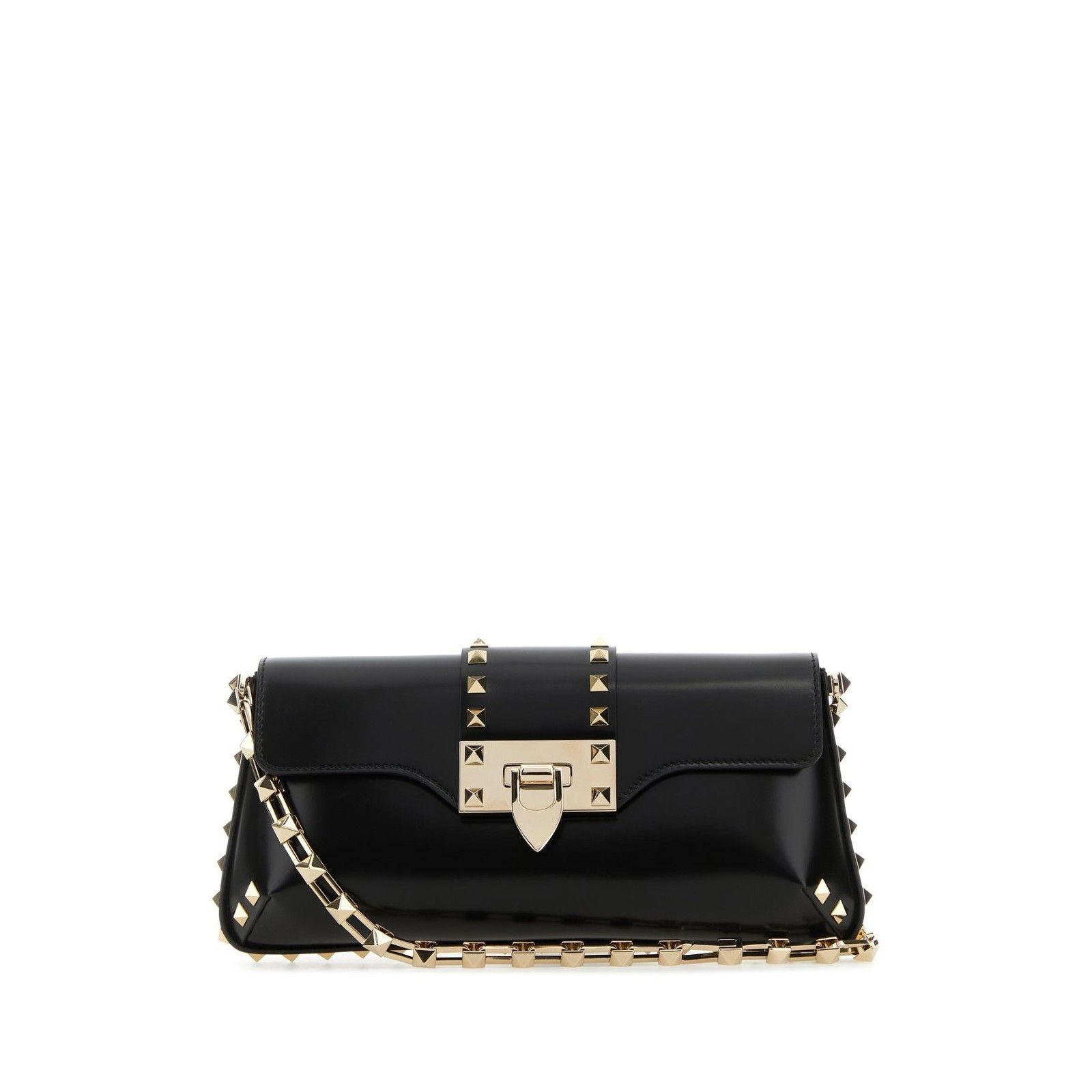 Valentino VALENTINO GARAVANI Rockstud Spike Black Smooth Leather Shoul Size ONE SIZE - 1 Thumbnail