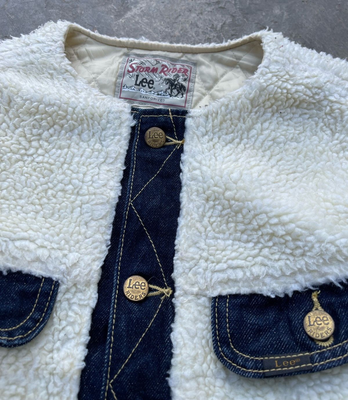 Issey Miyake × Lee 🔥Vintage Lee Storm Rider Sherpa x Denim Jacket Size M / US 6-8 / IT 42-44 - 8 Thumbnail