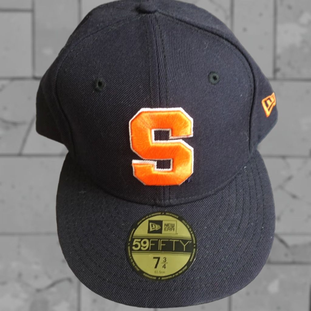 New Era New Era Syracuse Hat 7 3/4 Blue Wool Fitted Mens Baseball Cap 100% Wool 59FIFTY 7 3/4 Blue Size ONE SIZE - 1 Thumbnail