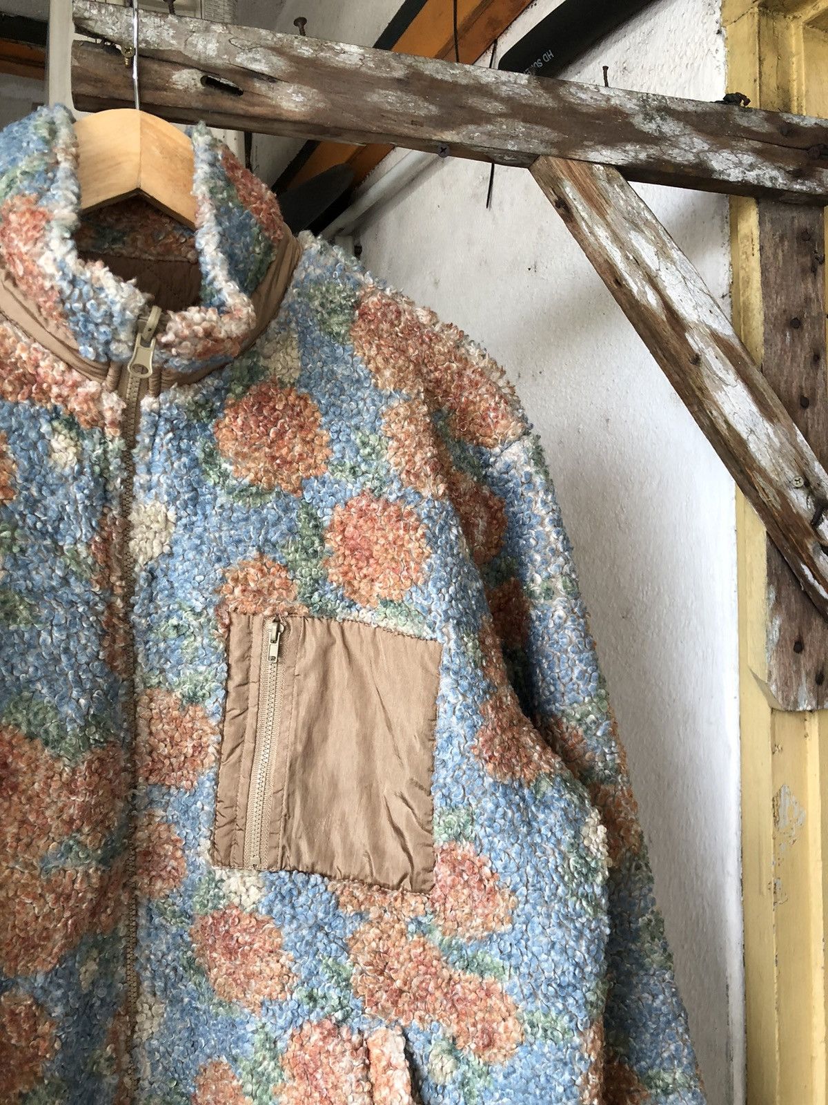Japanese Brand Jouetie Printed Fleece Reversible Jacket Like Denim Tears Size US M / EU 48-50 / 2 - 9 Thumbnail