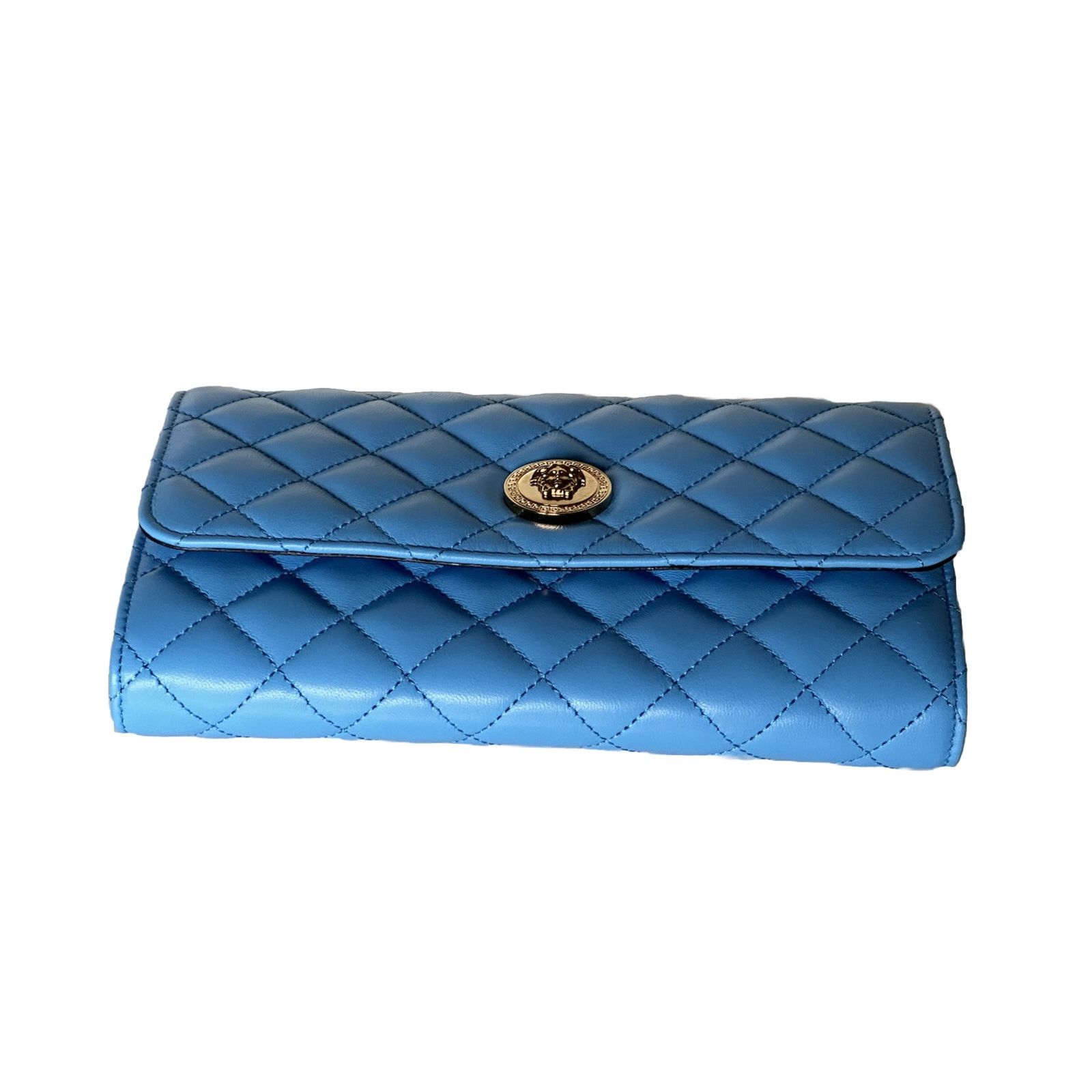 Versace Versace Evening Quilted Leather Blue Shoulder Bag DBSI159S Size ONE SIZE - 11 Thumbnail
