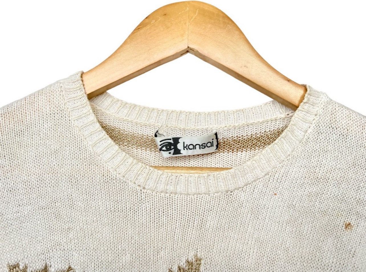 Kansai Yamamoto Vintage 80s Kansai Eye Intarsia Mohair Knitted Animal Vest Size US S / EU 44-46 / 1 - 4 Thumbnail