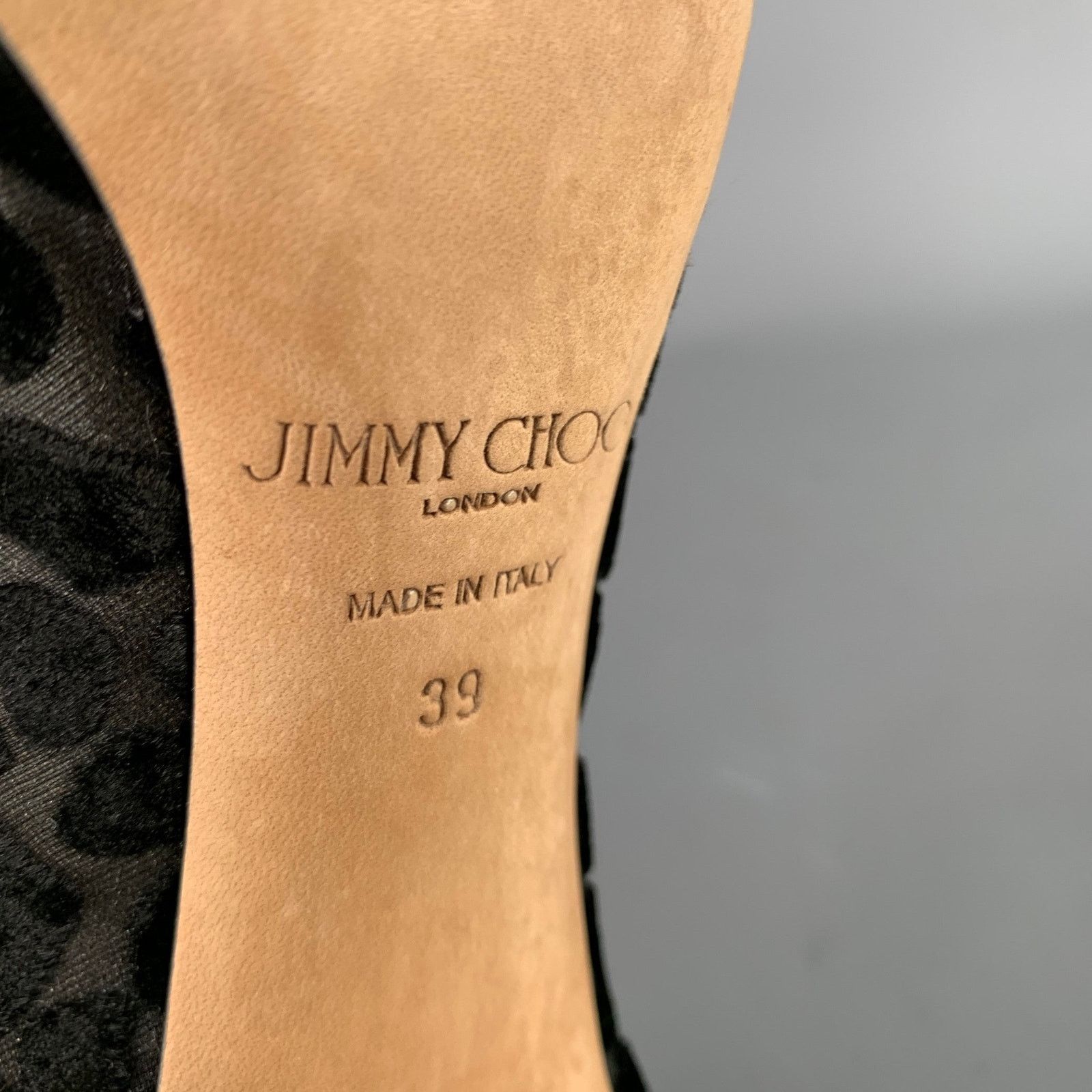 Jimmy Choo JIMMY CHOO Size 9 Black Devore Leopard Round Toe Pumps Size US 9 / IT 39 - 8 Thumbnail