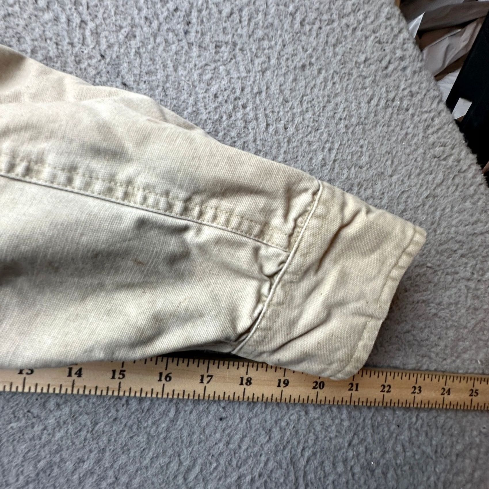 Izod VINTAGE Izod Heavy Duty Duck Canvas Lined Work Shirt Mens XL Beige Long Sleeve Size US XL / EU 56 / 4 - 4 Thumbnail