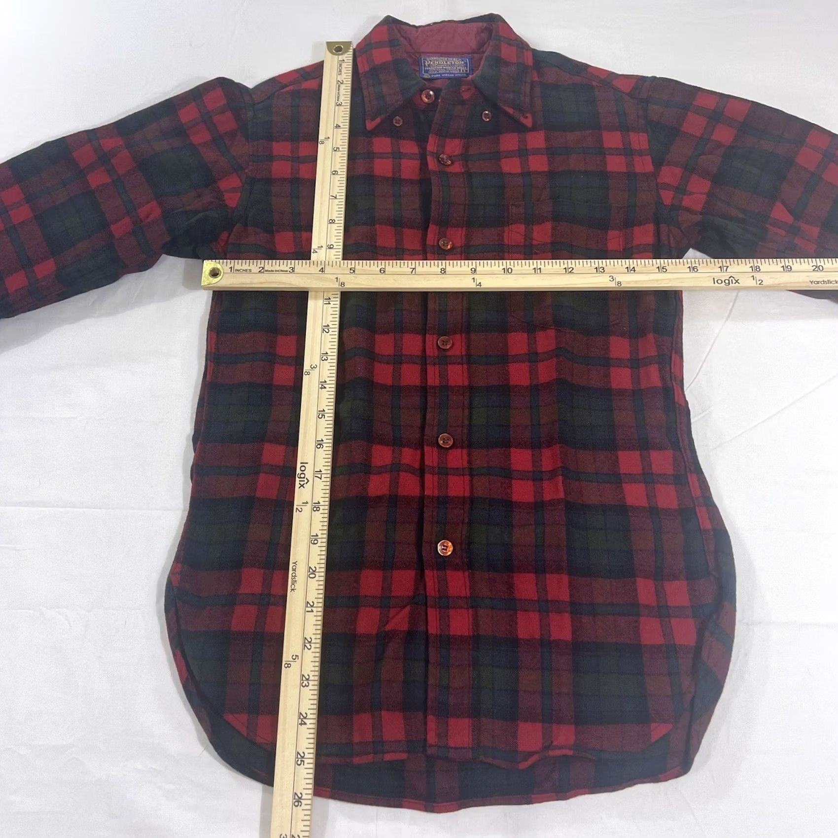 Pendleton VINTAGE Pendleton Shirt Men XS Wool Flannel Button-Up Red Green Plaid USA Size US S / EU 44-46 / 1 - 3 Thumbnail