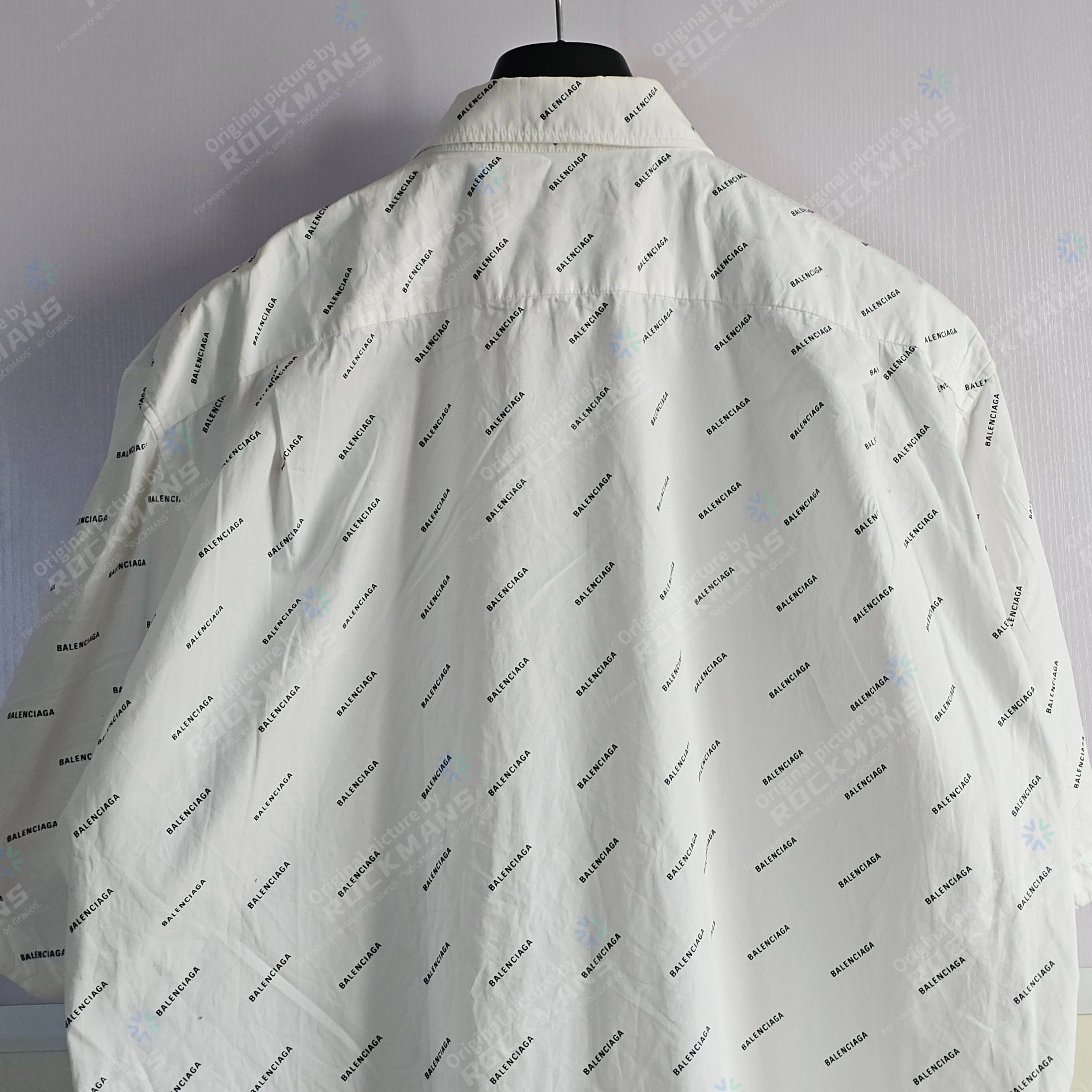 Balenciaga Balenciaga All-Over Logo Short-Sleeve Shirt in White Size 42 Size US XL / EU 56 / 4 - 5 Thumbnail