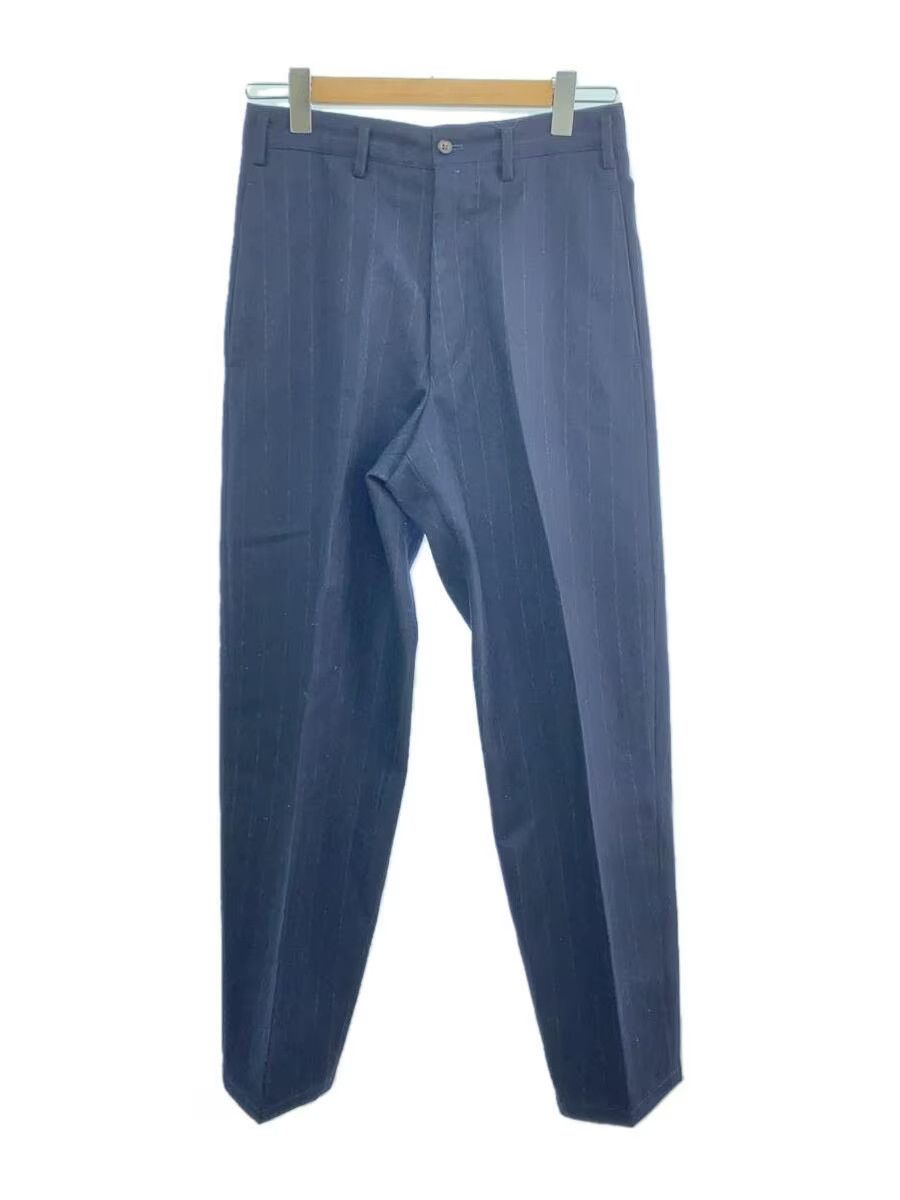 image of Yohji Yamamoto x YS For Men Pinstripe Wool Dress Pants in Navy, Men's (Size 29)