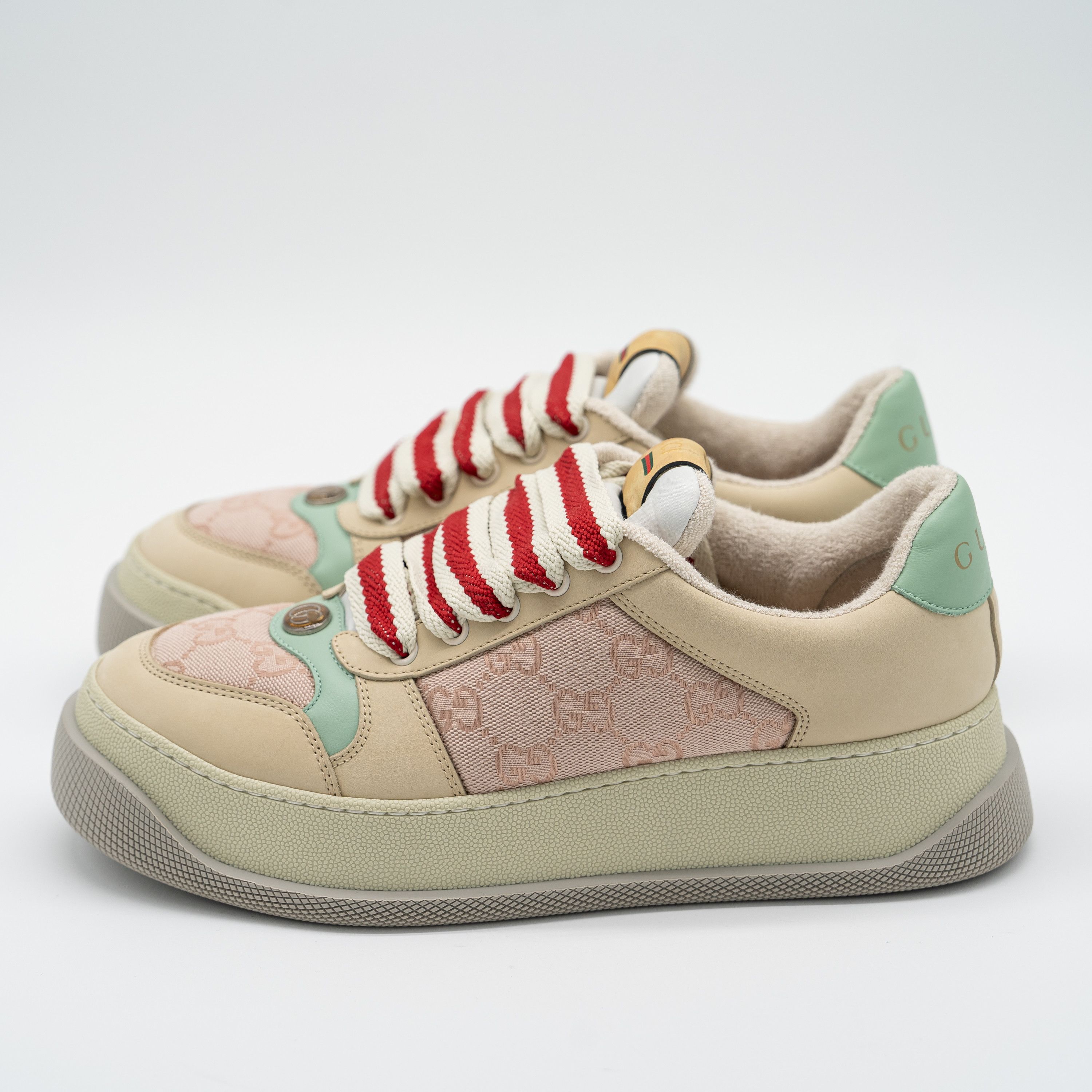 Gucci 9us Gucci Double Screener GG Monogram Beige Pink Sneakers Size US 9 / IT 39 - 4 Thumbnail