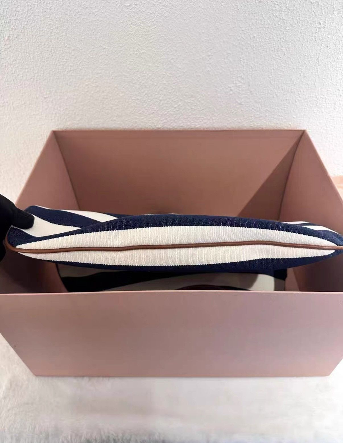 Miu Miu Miu Miu Ivy Tote, navy striped canvas J38 Size ONE SIZE - 6 Thumbnail