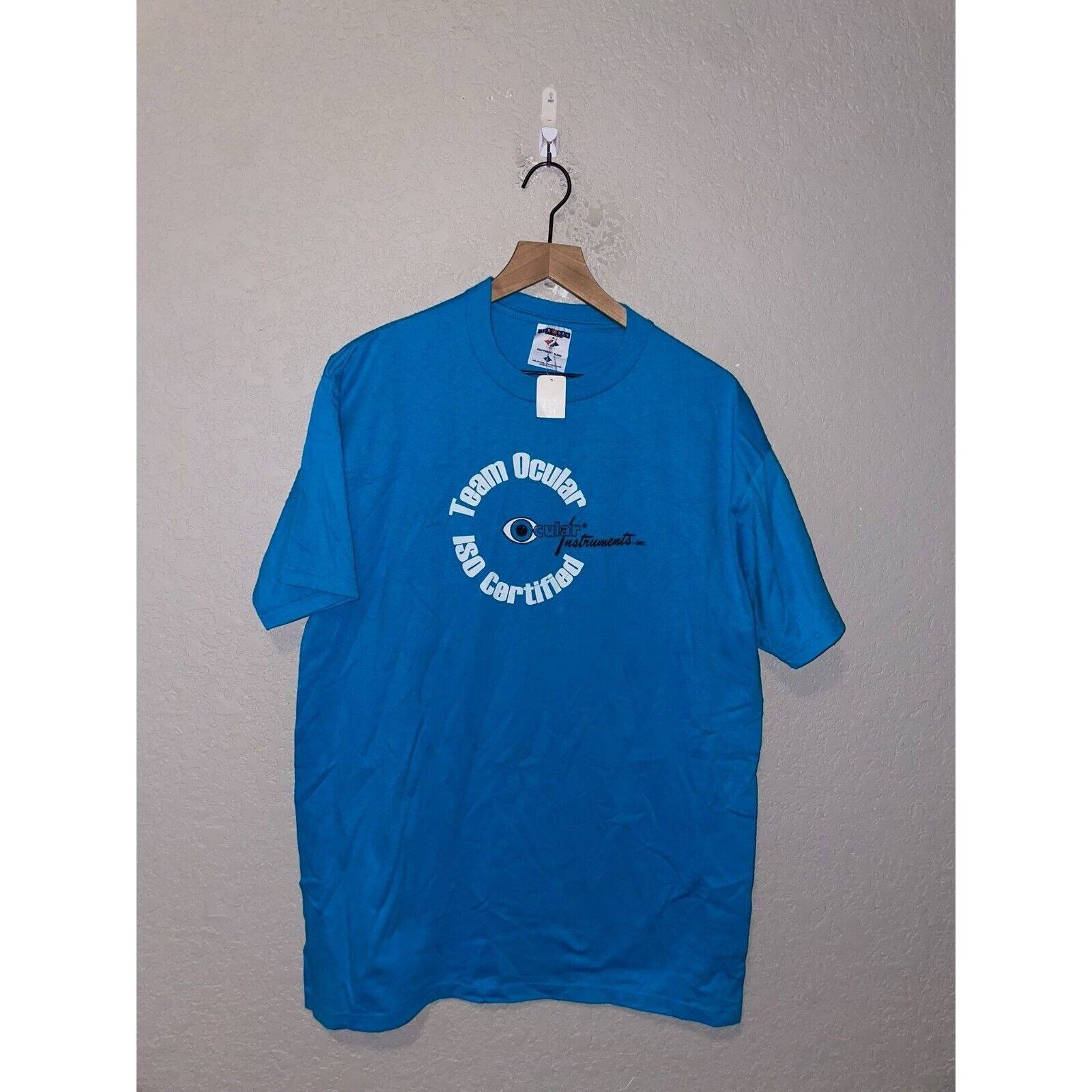 Jerzees Vintage Eye Shirt Team Ocular ISO Certified Blue Tee 90s L Size US L / EU 52-54 / 3 - 1 Thumbnail
