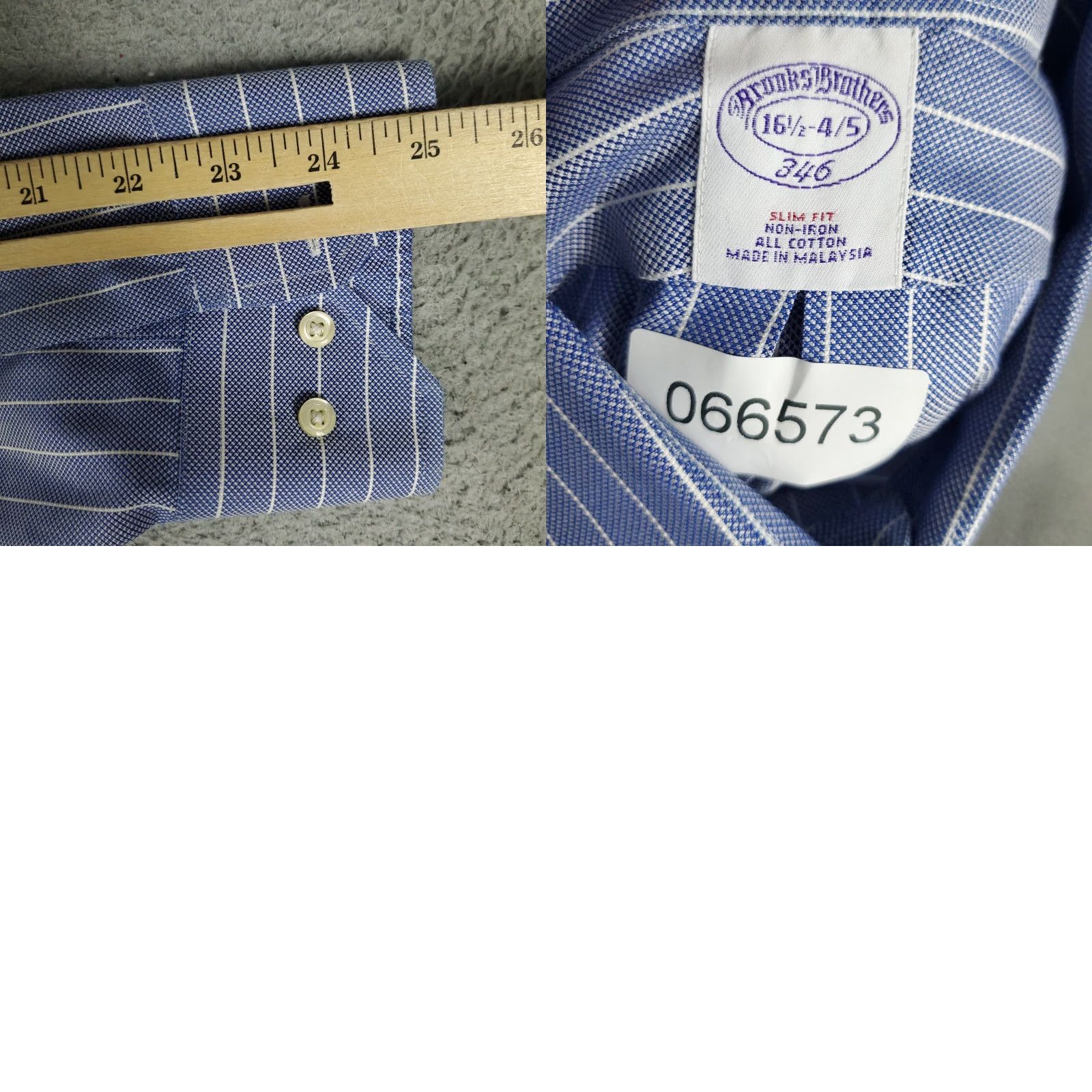 Brooks Brothers Brooks Brothers Shirt Mens 16.5 Blue Striped Dress Button Up Long Sleeve Size 46R - 8 Thumbnail