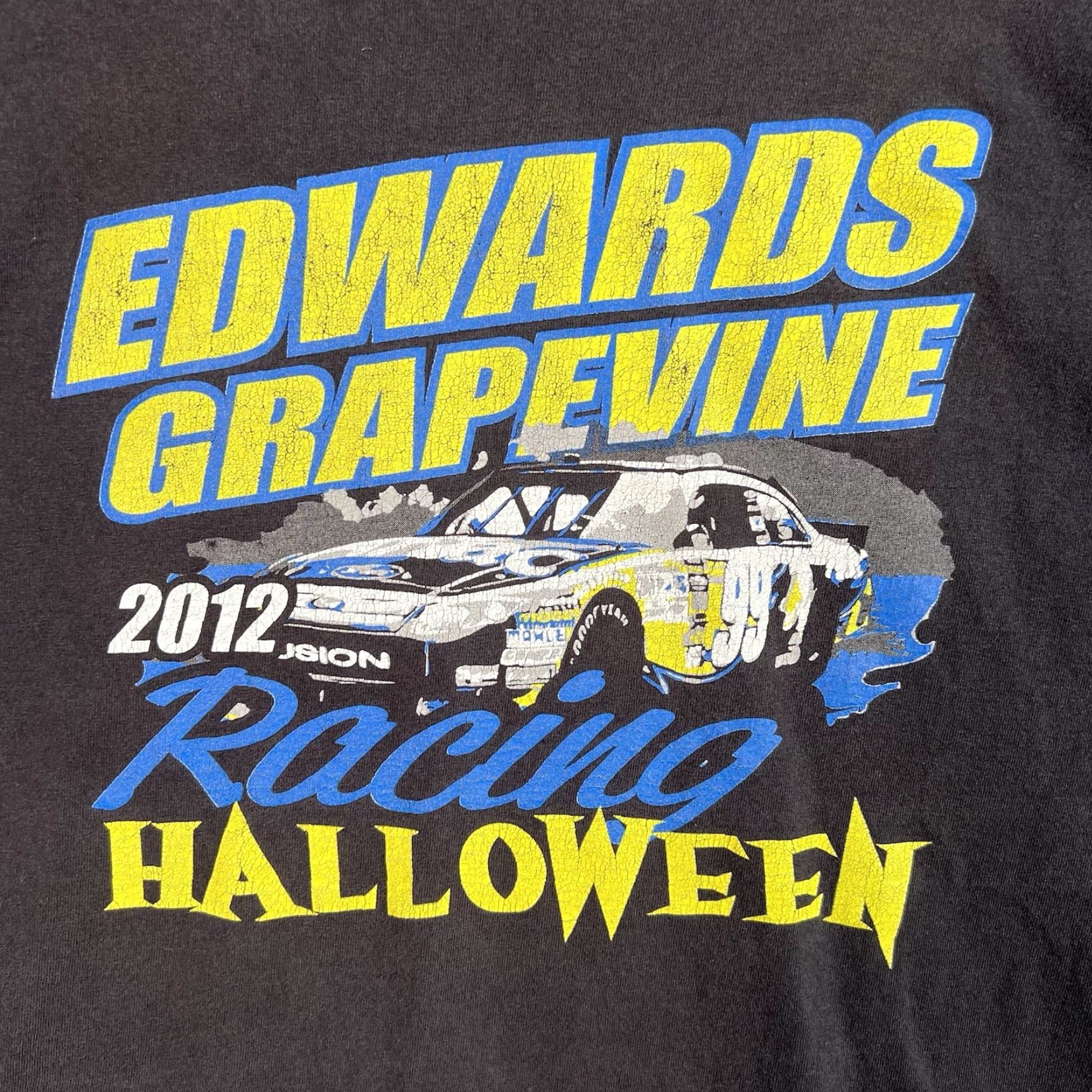 Port & Company VINTAGE 2012 Edwards Grapevine Racing Halloween T Shirt Adult XL Black Mens Shirt Size US XL / EU 56 / 4 - 4 Thumbnail
