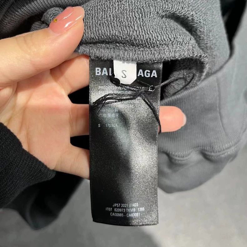 Balenciaga Balenciaga Grey logo printed pullover hooded long sleeve s Size US S / EU 44-46 / 1 - 4 Thumbnail