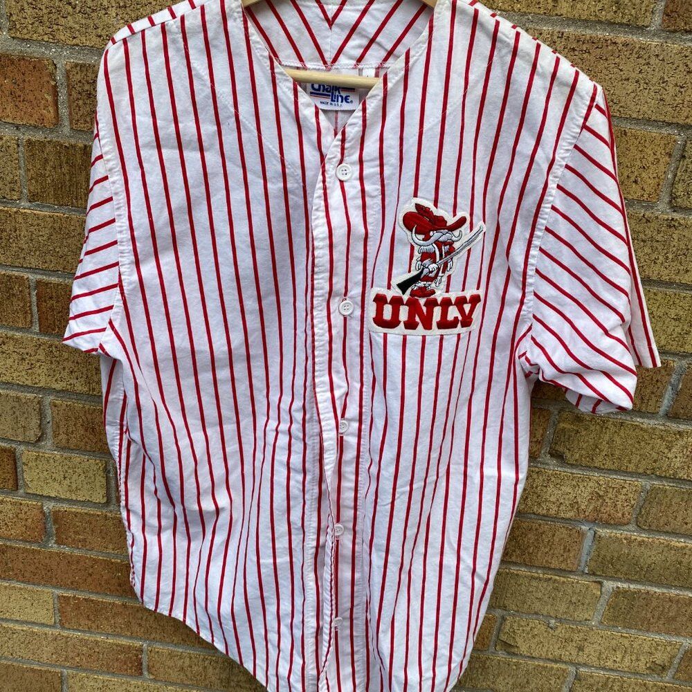Chalk Line × MLB × Vintage Vintage 90s Chalk Line UNLV Pinstripe Baseball Jersey Spell Size US L / EU 52-54 / 3 - 8 Thumbnail